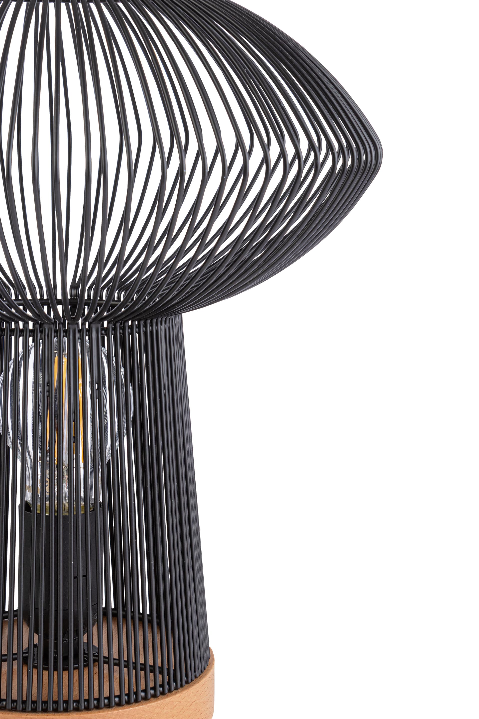 Lampada da tavolo "Ciad" in metallo e legno di faggio h 31,5 cm in Lampade da tavolo e abat-jour Decor Space - Altamura, commercioVirtuoso.it