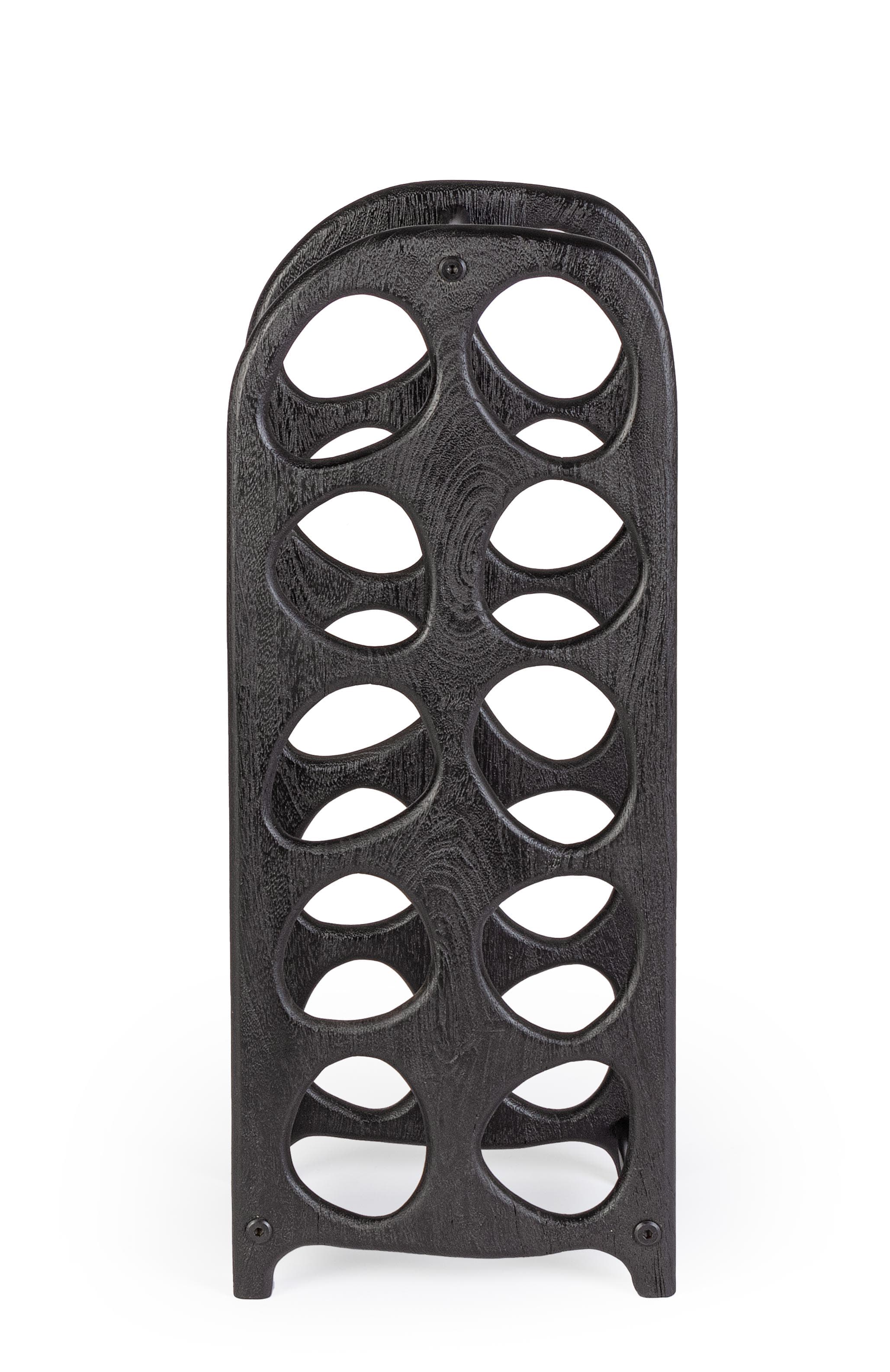 Porta bottiglie "Yukon" in legno di mango e suuporti in acciaio verniciato a polvere da assemblare h 67 cm in Porta bottiglie da vino Decor Space - Altamura, commercioVirtuoso.it
