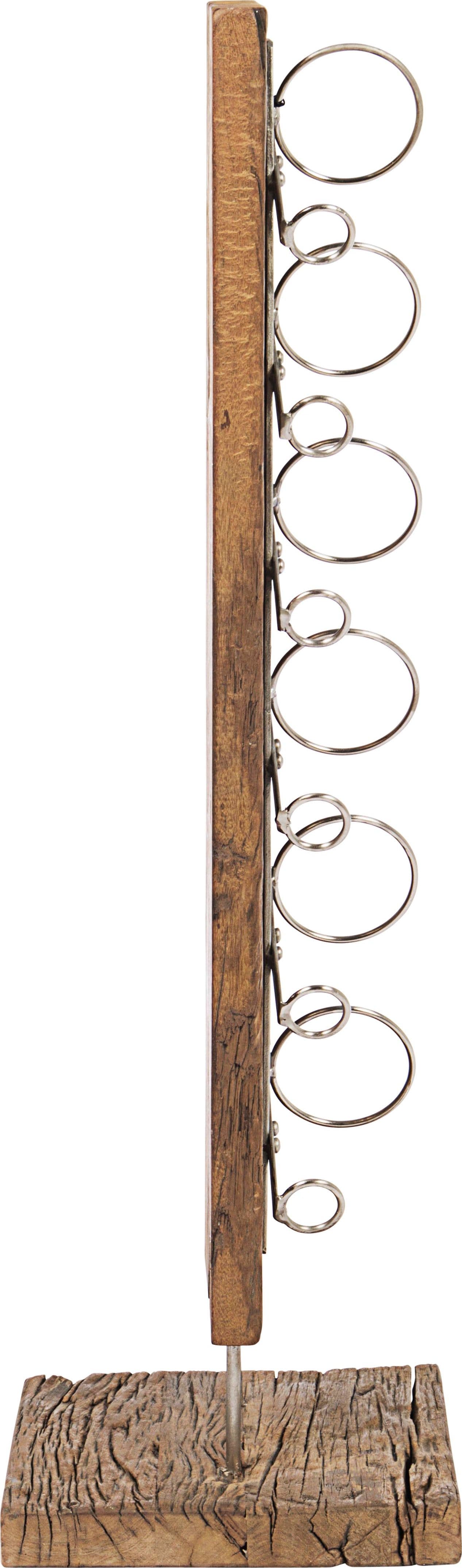Porta bottiglie "Rafter" in acciaio e ganci di legno riciclato h 101 cm in Porta bottiglie da vino Decor Space - Altamura, commercioVirtuoso.it