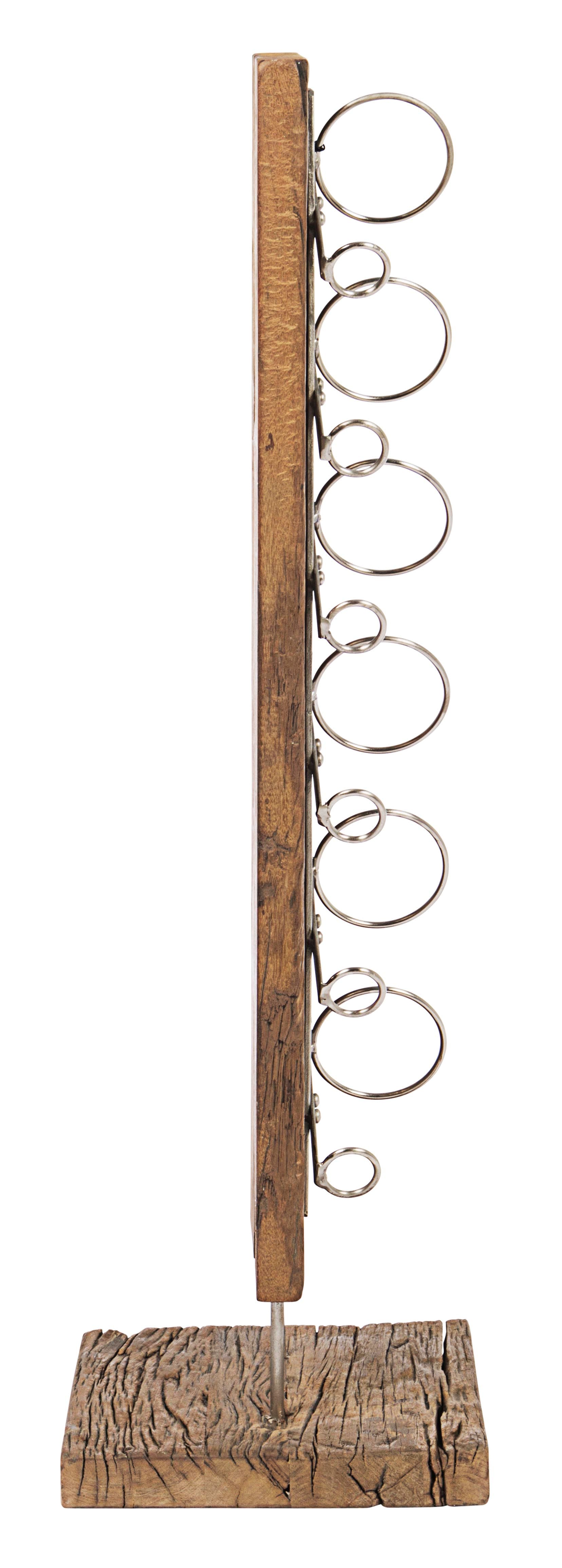 Porta bottiglie "Rafter" in acciaio e ganci di legno riciclato h 101 cm in Porta bottiglie da vino Decor Space - Altamura, commercioVirtuoso.it