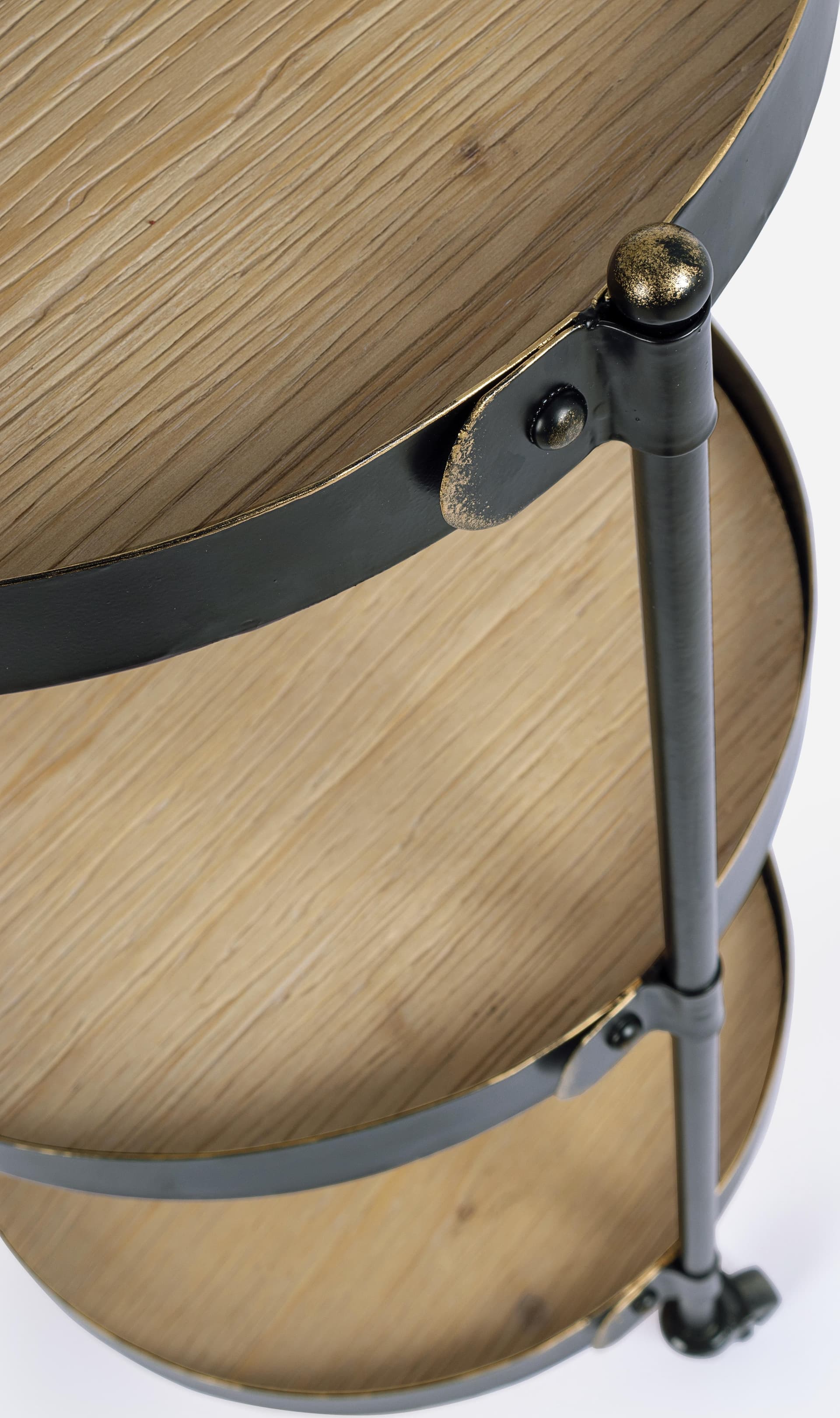 Carrello "Jerrod" 3p in acciaio ripiani in mdf con finitura a base d'acqua h 95 cm in Unità di mensole Decor Space - Altamura, commercioVirtuoso.it