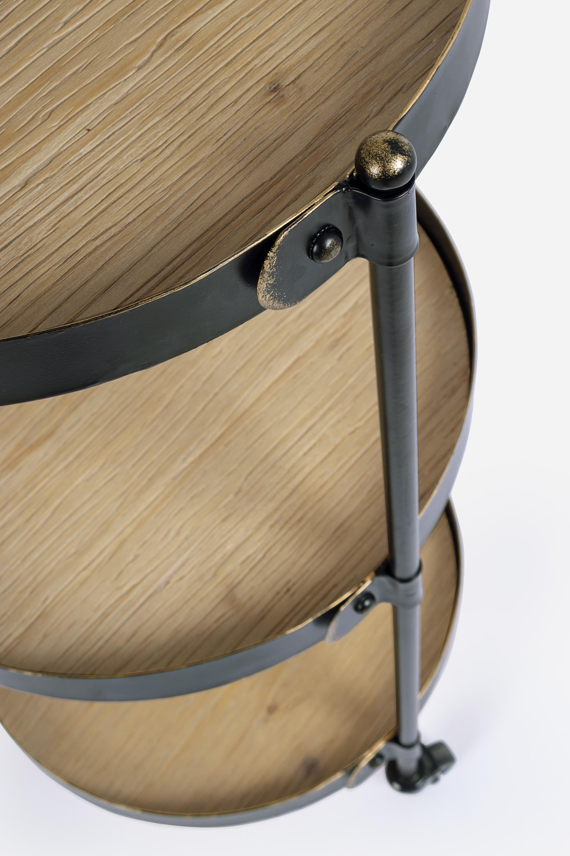 Carrello "Jerrod" 3p in acciaio ripiani in mdf con finitura a base d'acqua h 95 cm in Unità di mensole Decor Space - Altamura, commercioVirtuoso.it