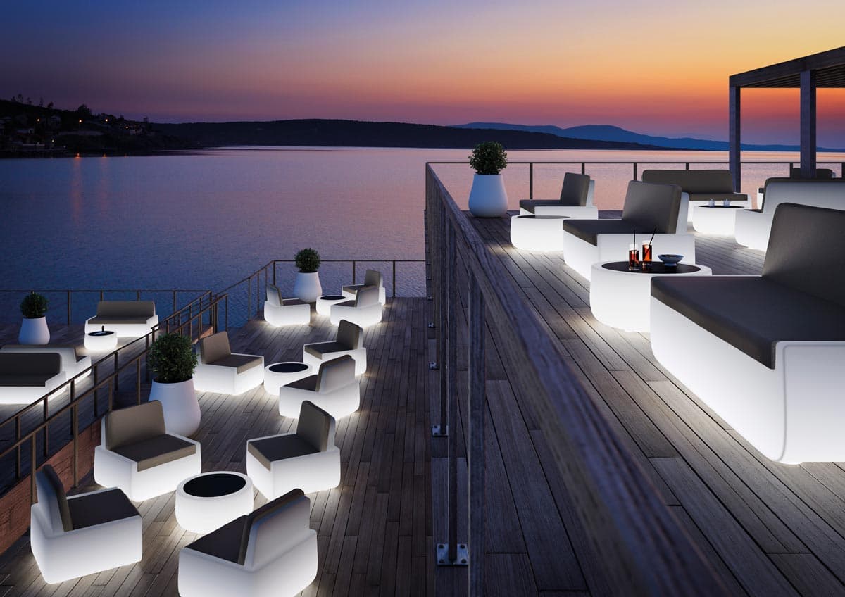 Poltrona "Bold" struttura in polietilene e tessuto per esterno in Sedie per tavolo da giardino Decor Space - Altamura, commercioVirtuoso.it