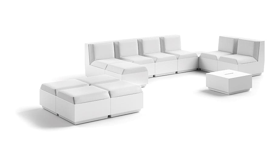 Pouf "Big-Cut" struttura in polietilene con cuscino per esterno in Sedie per tavolo da giardino Decor Space - Altamura, commercioVirtuoso.it