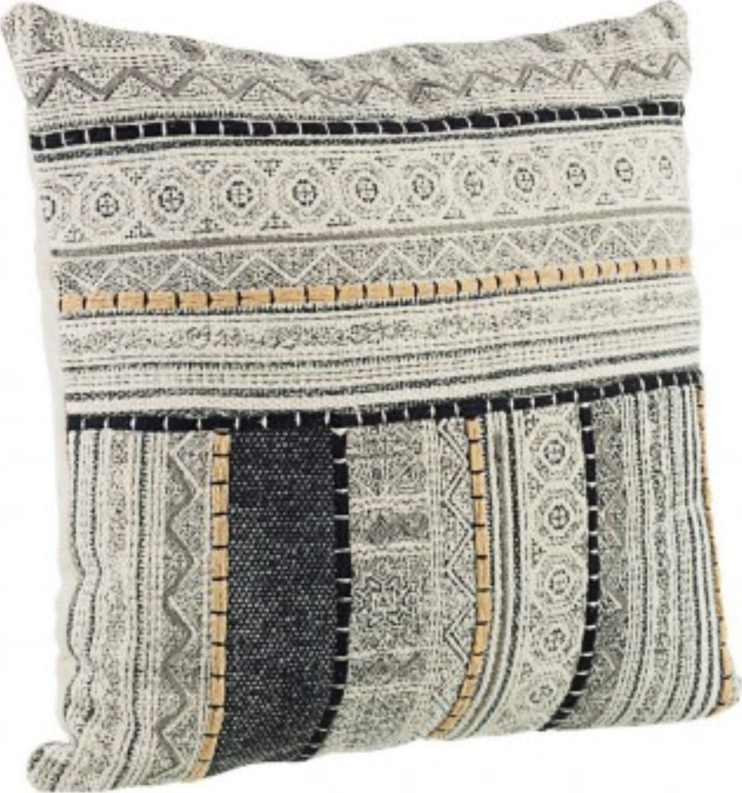 Cuscino tilak realizzato con  rivestimento in cotone lavorato e ricamato a mano e imbottitura in poliestere in Copricuscini e federe Decor Space - Altamura, commercioVirtuoso.it