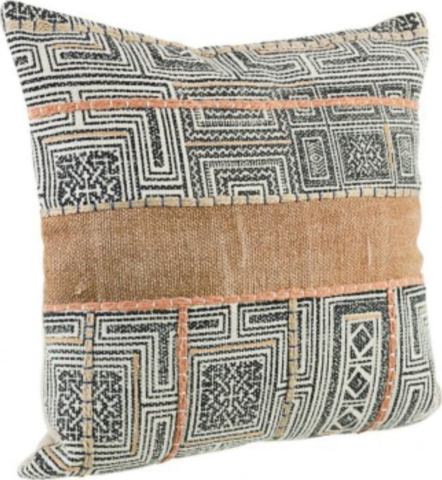 Cuscino tilak realizzato con  rivestimento in cotone lavorato e ricamato a mano e imbottitura in poliestere in Copricuscini e federe Decor Space - Altamura, commercioVirtuoso.it