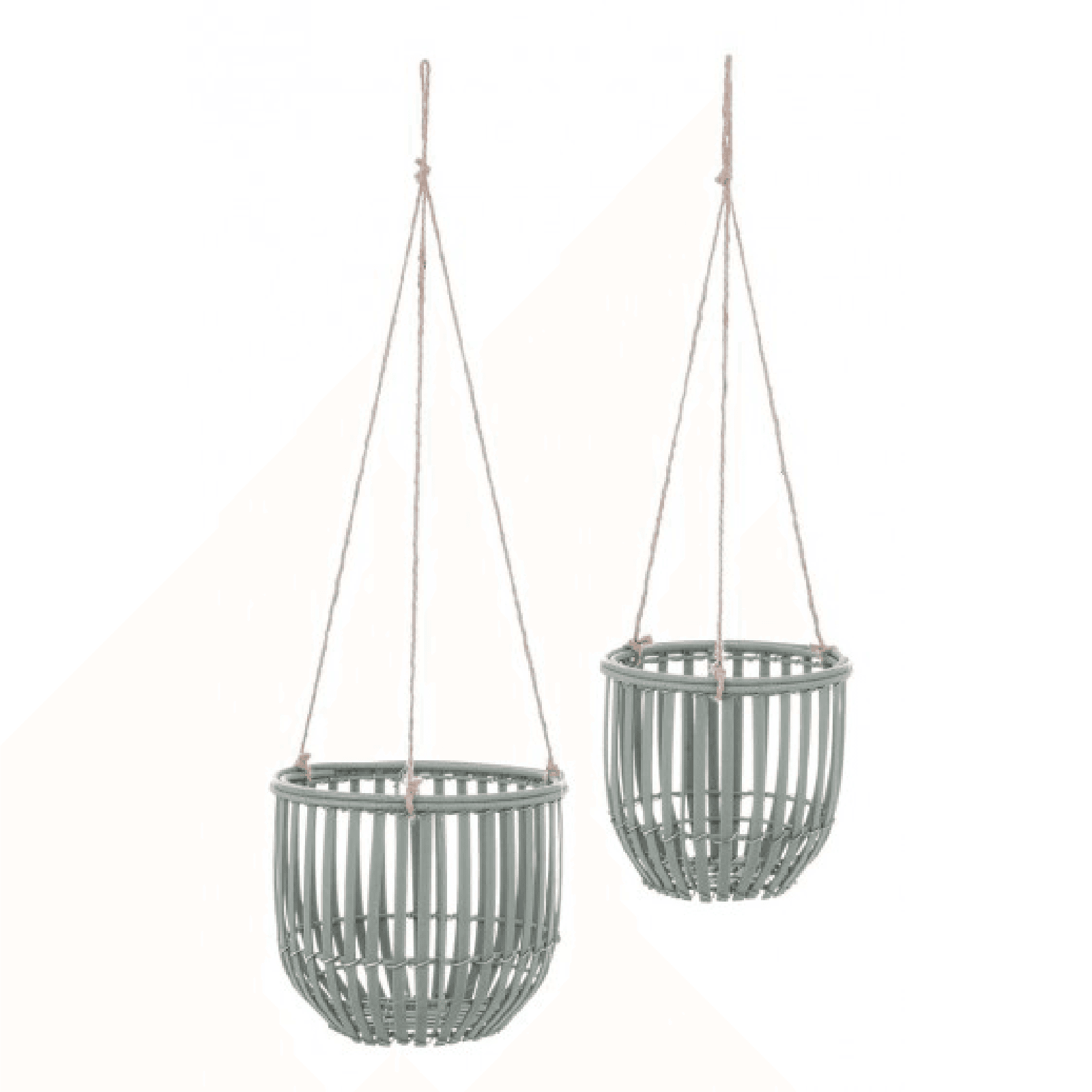 Set 2 cesta sospesa Kenzie tonda in legno di bamboo e corda da esterno in Vasi pensili Decor Space - Altamura, commercioVirtuoso.it