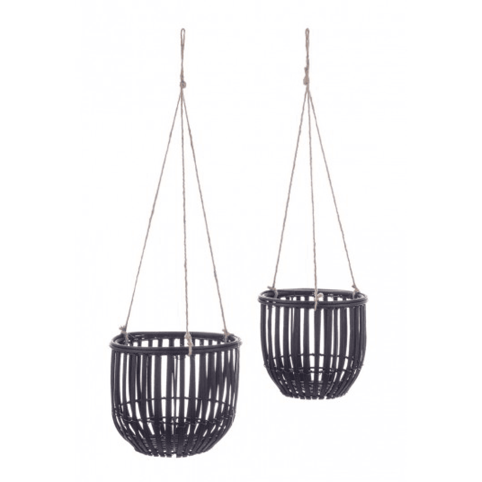 Set 2 cesta sospesa Kenzie tonda in legno di bamboo e corda da esterno in Vasi pensili Decor Space - Altamura, commercioVirtuoso.it