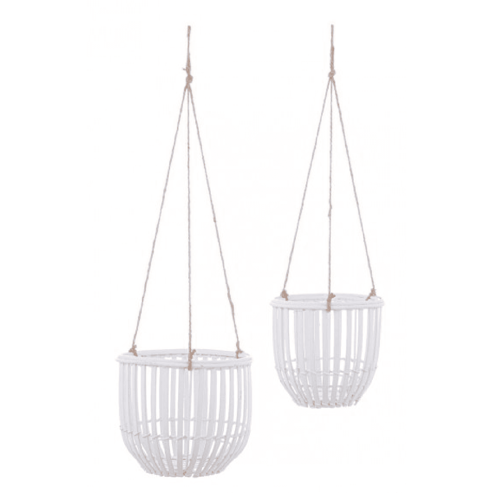 Set 2 cesta sospesa Kenzie tonda in legno di bamboo e corda da esterno in Vasi pensili Decor Space - Altamura, commercioVirtuoso.it