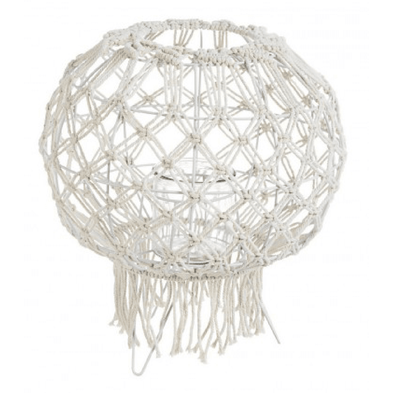 Lanterna Macrame in metallo vetro e corda da esterno in Lanterne Decor Space - Altamura, commercioVirtuoso.it