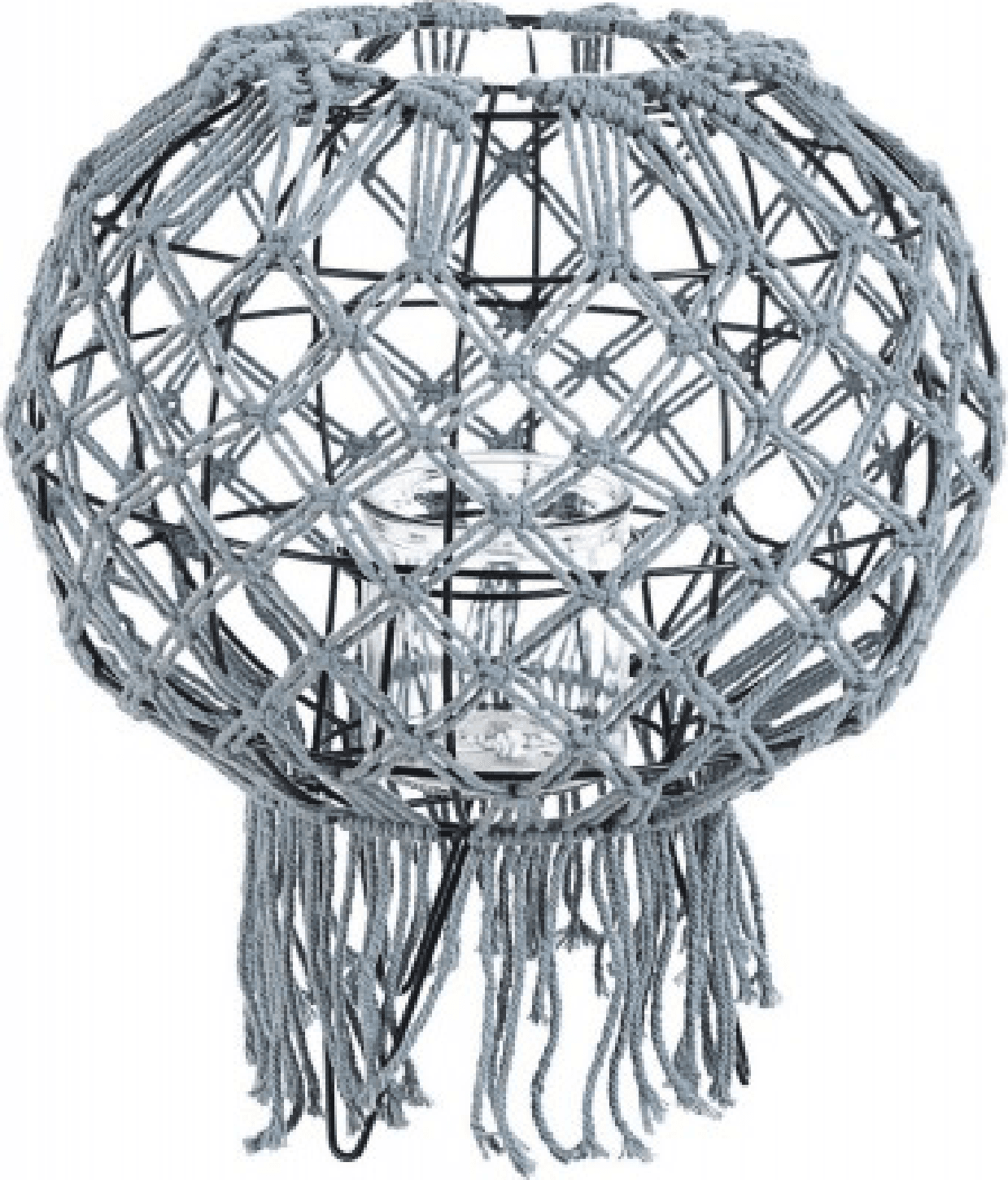 Lanterna Macrame in metallo vetro e corda da esterno in Lanterne Decor Space - Altamura, commercioVirtuoso.it