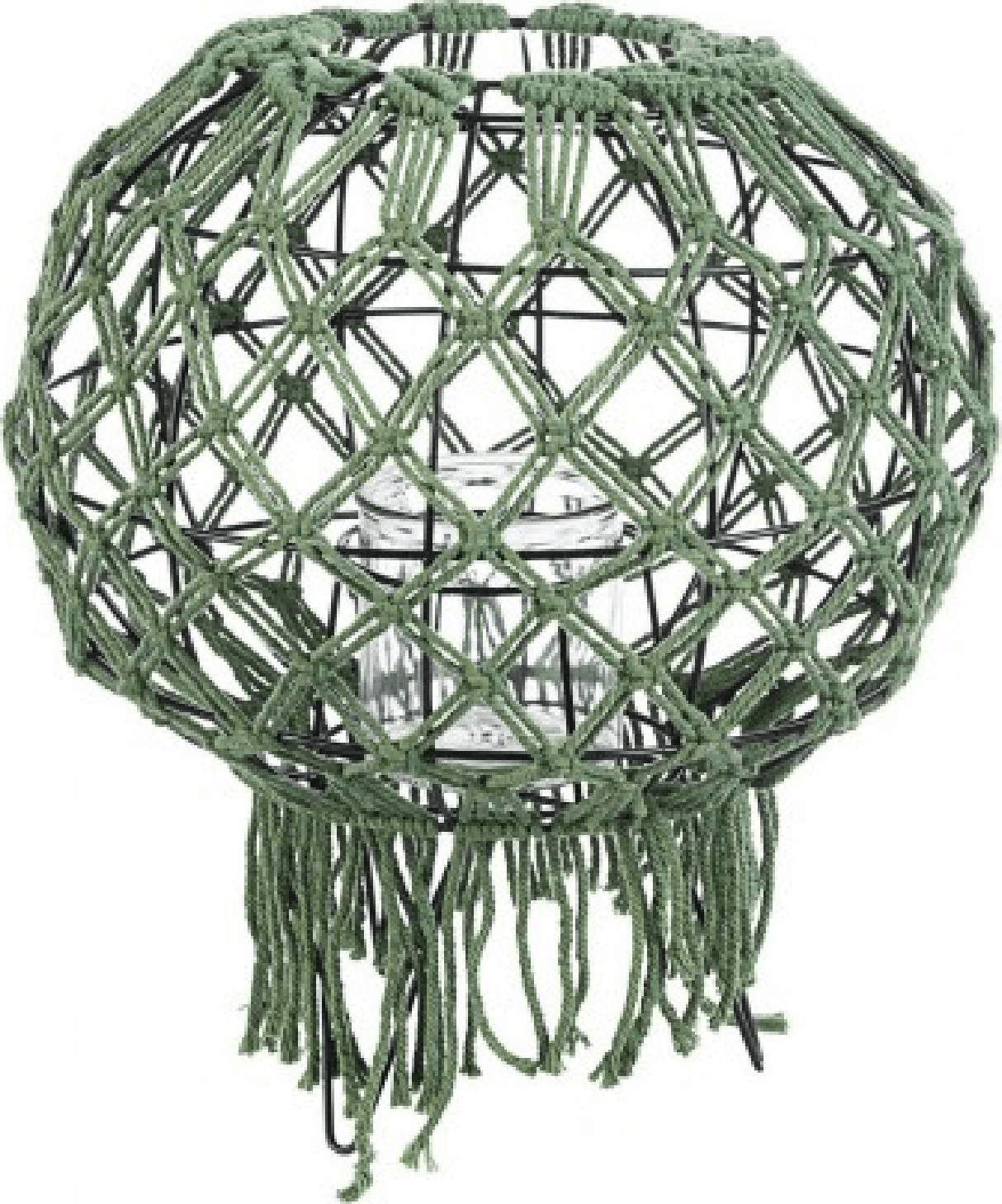 Lanterna Macrame in metallo vetro e corda da esterno in Lanterne Decor Space - Altamura, commercioVirtuoso.it