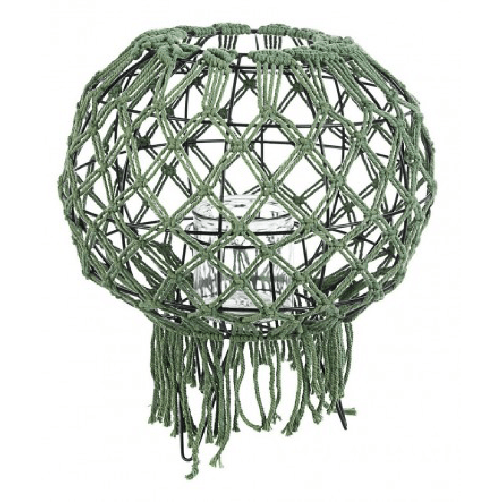 Lanterna Macrame in metallo vetro e corda da esterno in Lanterne Decor Space - Altamura, commercioVirtuoso.it