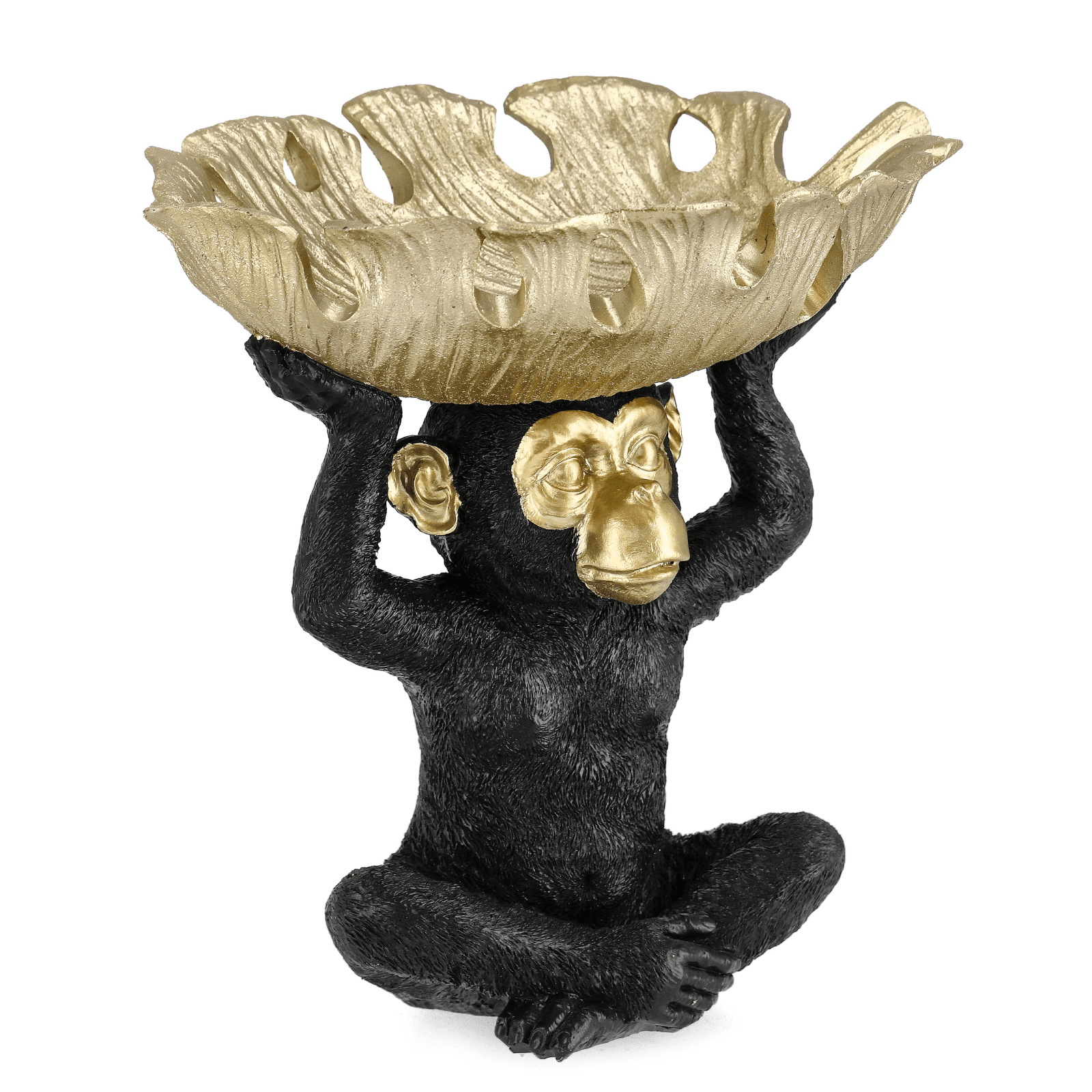 Decorazione scimmia mira nera e oro realizzato in  poliresina, prodotto resistente all'acqua con varie misura in Statue Decor Space - Altamura, commercioVirtuoso.it