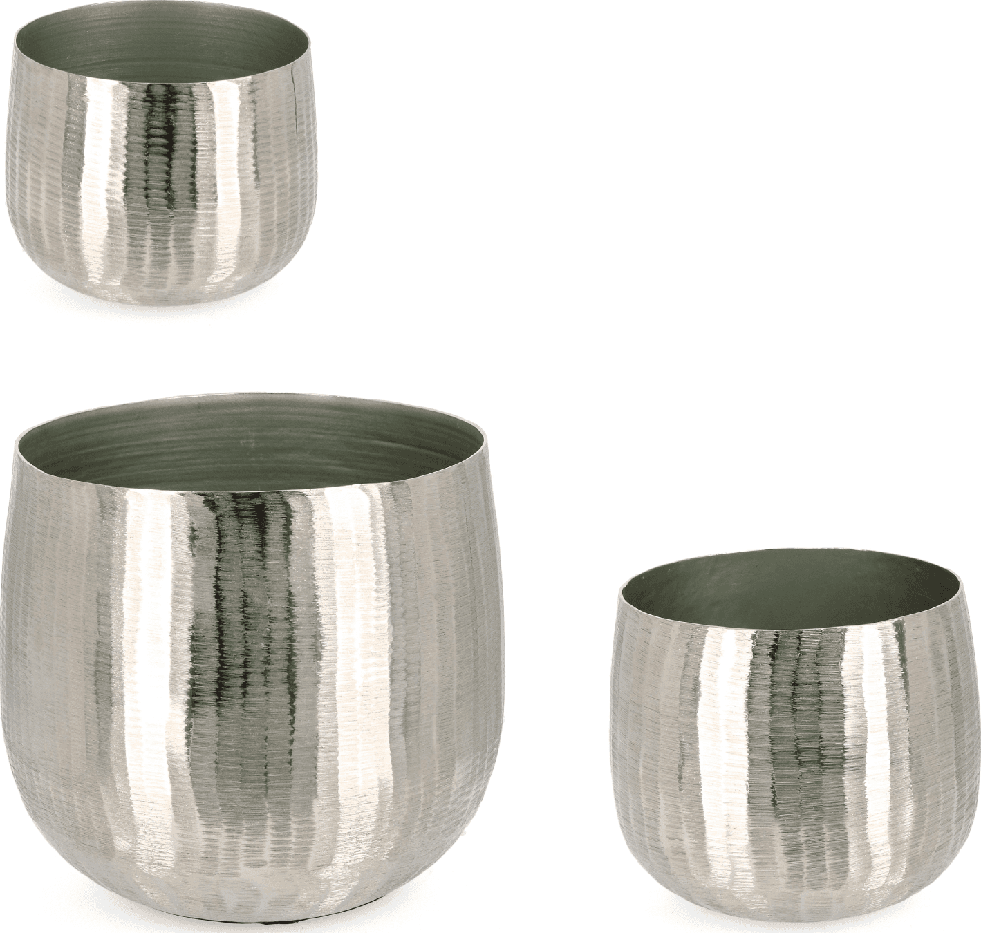 Set 3 portavaso chisel antracite in alluminio artigianale uso decorativo in Portavasi Decor Space - Altamura, commercioVirtuoso.it