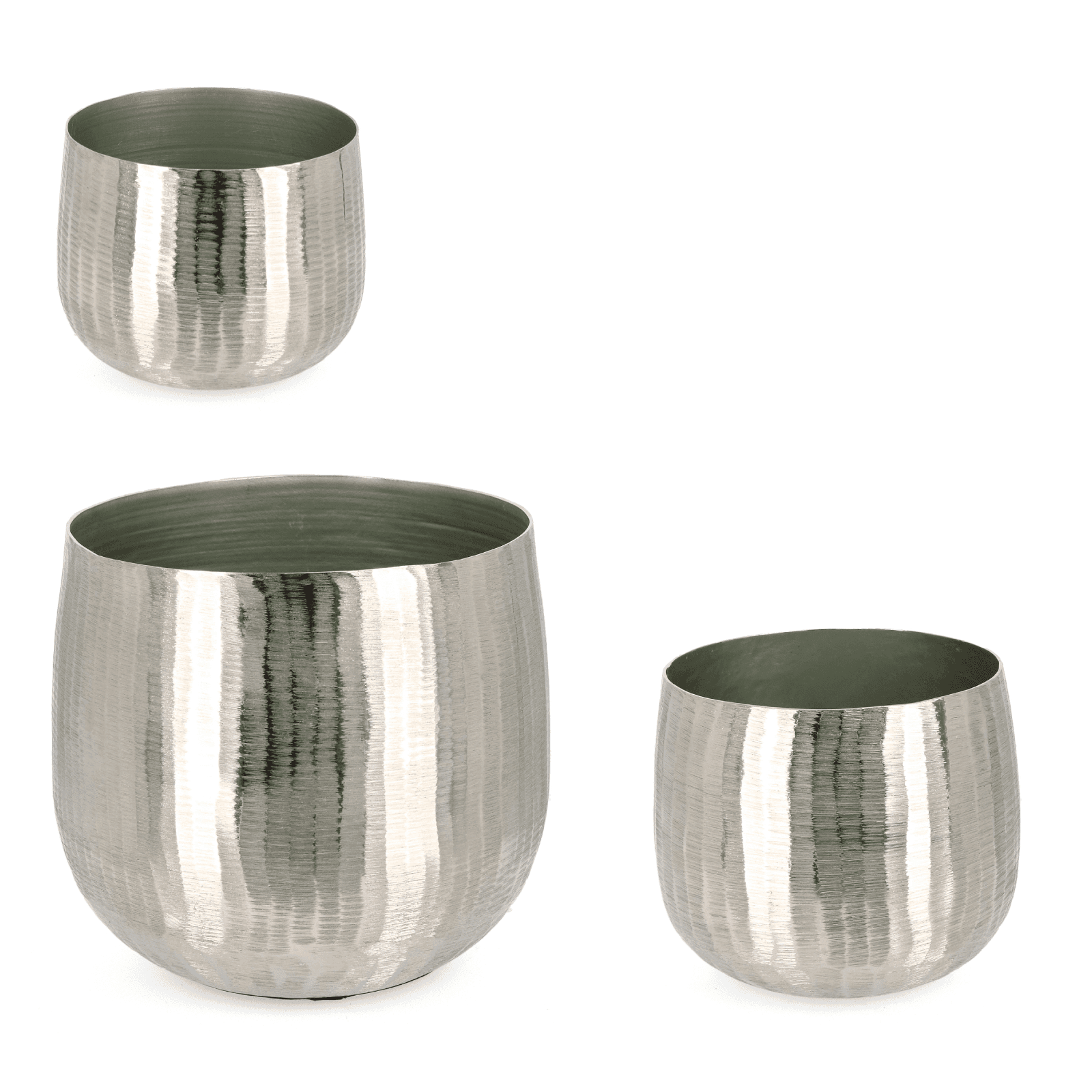 Set 3 portavaso chisel antracite in alluminio artigianale uso decorativo in Portavasi Decor Space - Altamura, commercioVirtuoso.it