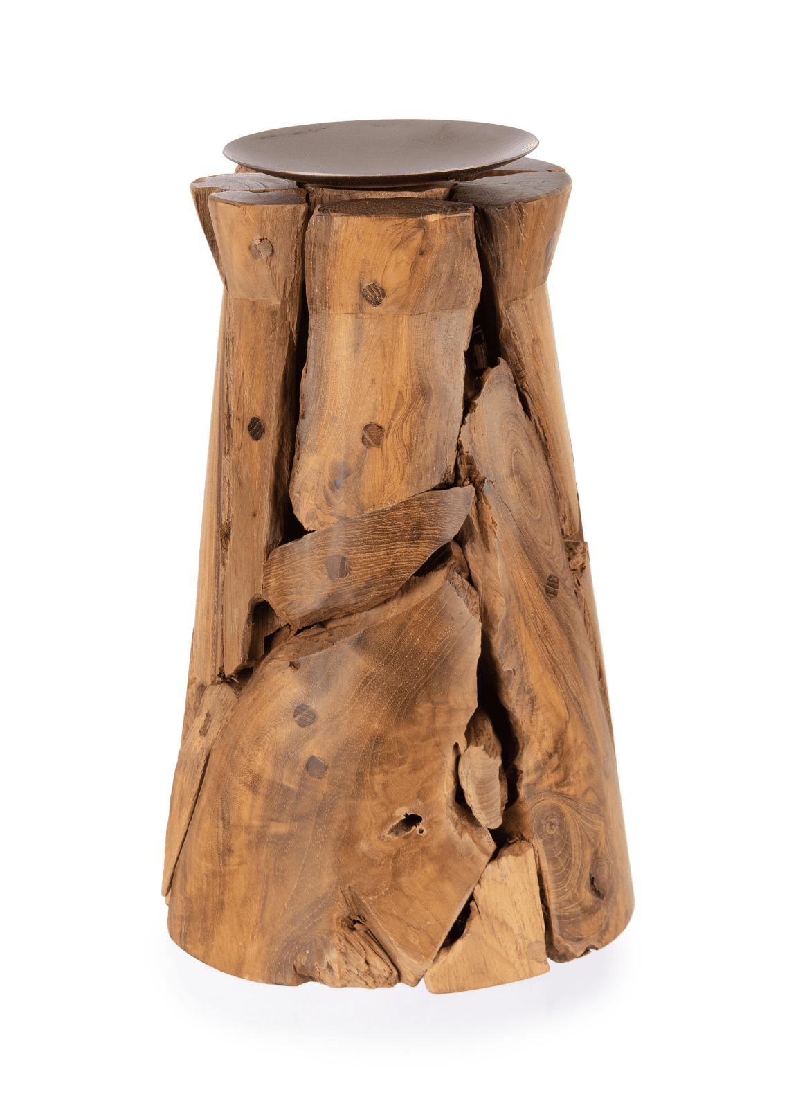 Porta candela Arwood naturale h 32  fatto con radici di legno teak reciclato in Portalumini Decor Space - Altamura, commercioVirtuoso.it