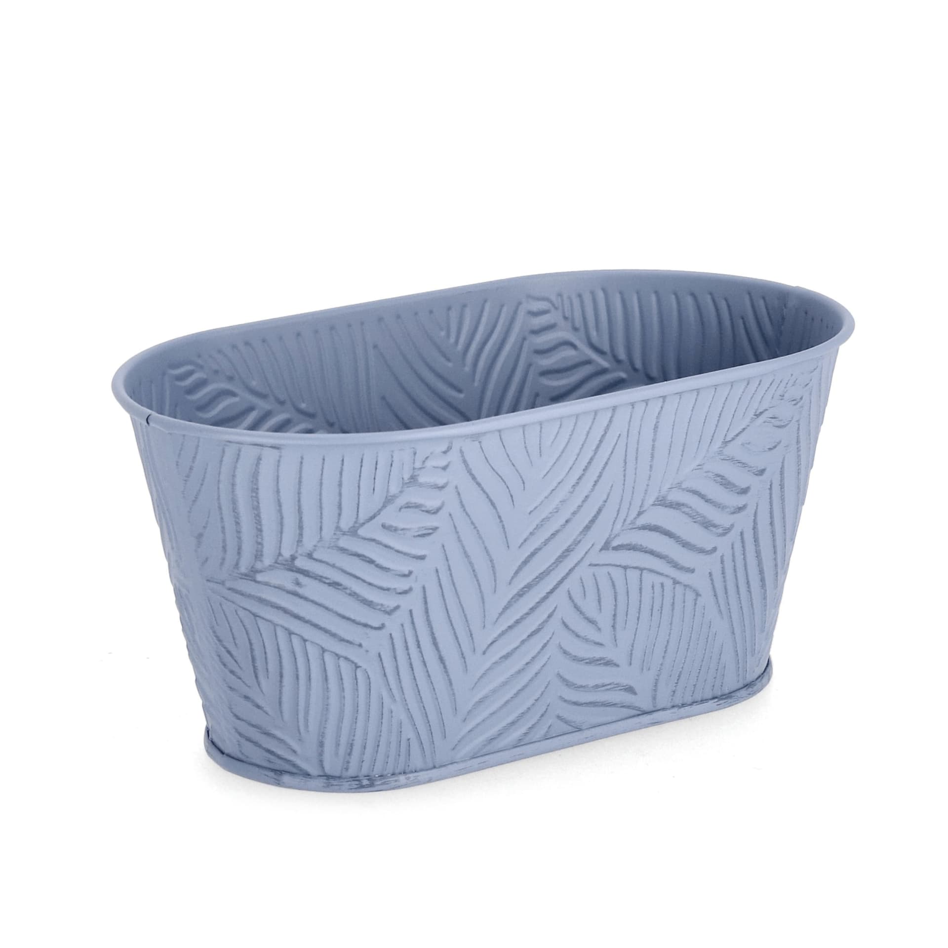 Vaso benji ovale in metallo galvanizzato h 10,7 cm in Vasi tradizionali Decor Space - Altamura, commercioVirtuoso.it