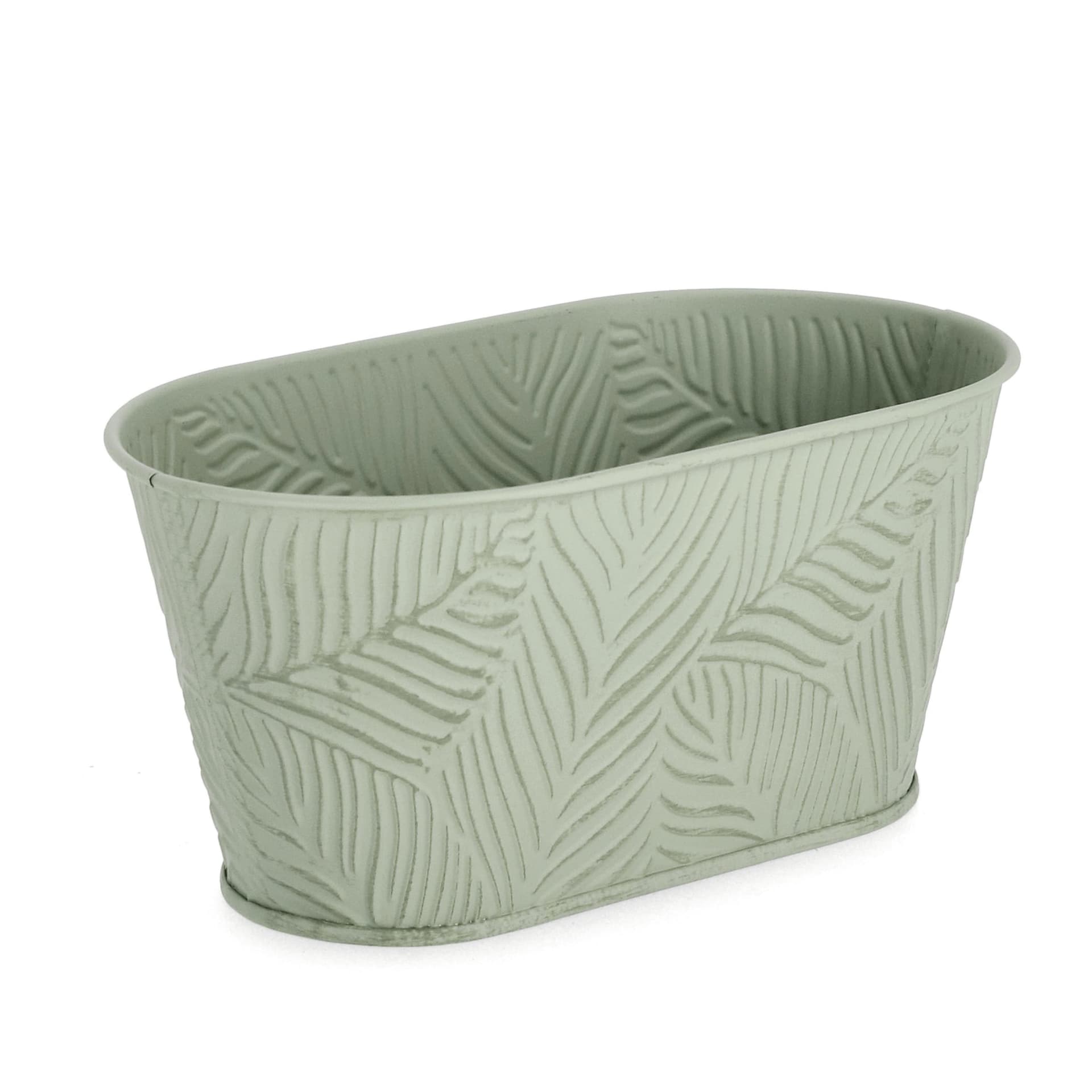 Vaso benji ovale in metallo galvanizzato h 10,7 cm in Vasi tradizionali Decor Space - Altamura, commercioVirtuoso.it
