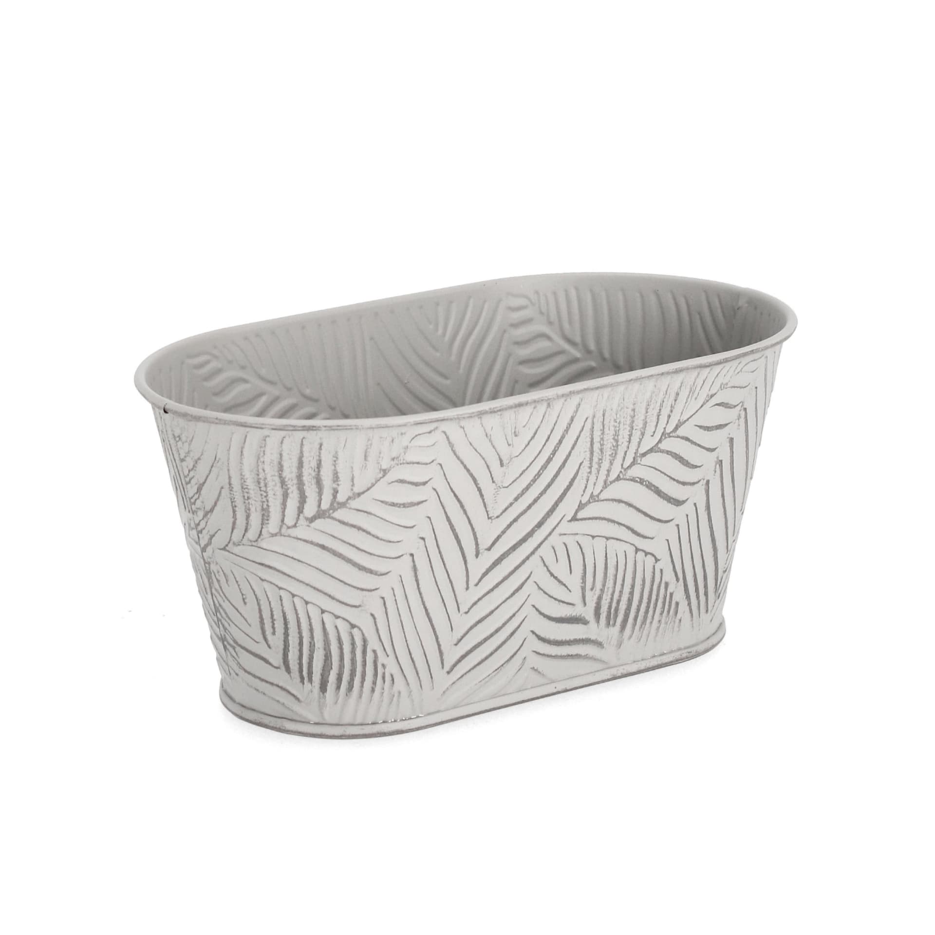 Vaso benji ovale in metallo galvanizzato h 10,7 cm in Vasi tradizionali Decor Space - Altamura, commercioVirtuoso.it