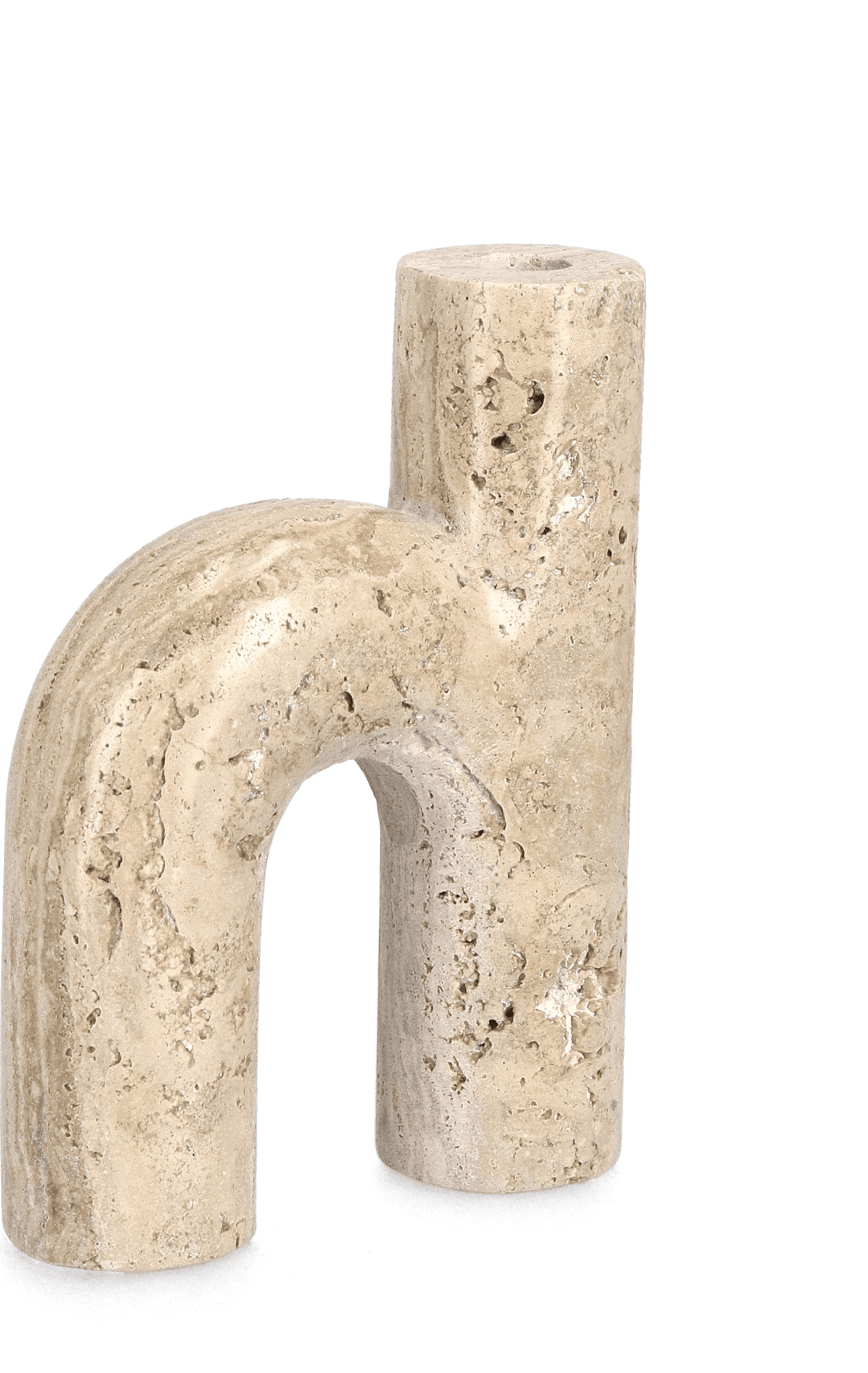 Porta candela tiker in marmo travertino h 20 cm in Portalumini Decor Space - Altamura, commercioVirtuoso.it