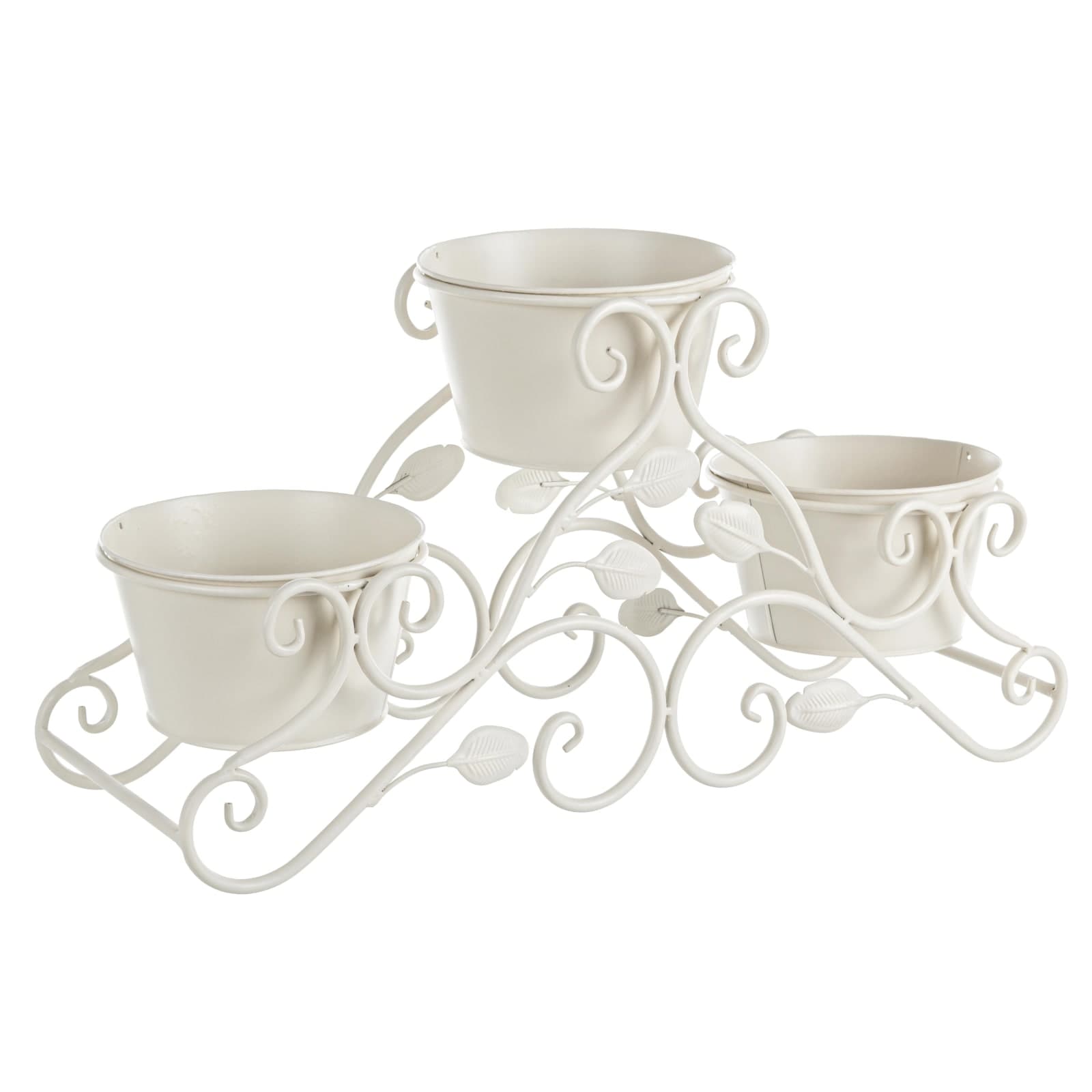Coprivaso in acciaio verniciato a Emily 3 portavasi 61 x 20 x h 30 cm in Vasi tradizionali Decor Space - Altamura, commercioVirtuoso.it