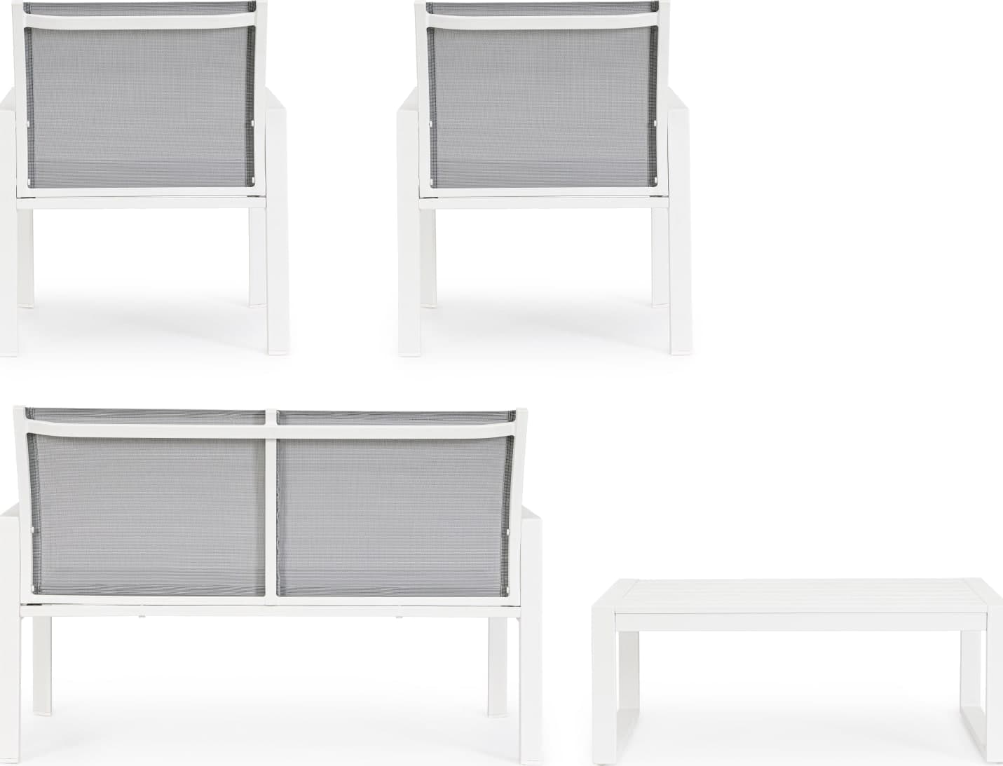 Salotto con poltrone e tavolino "Kallen" struttura in alluminio per veranda e giardino - 23