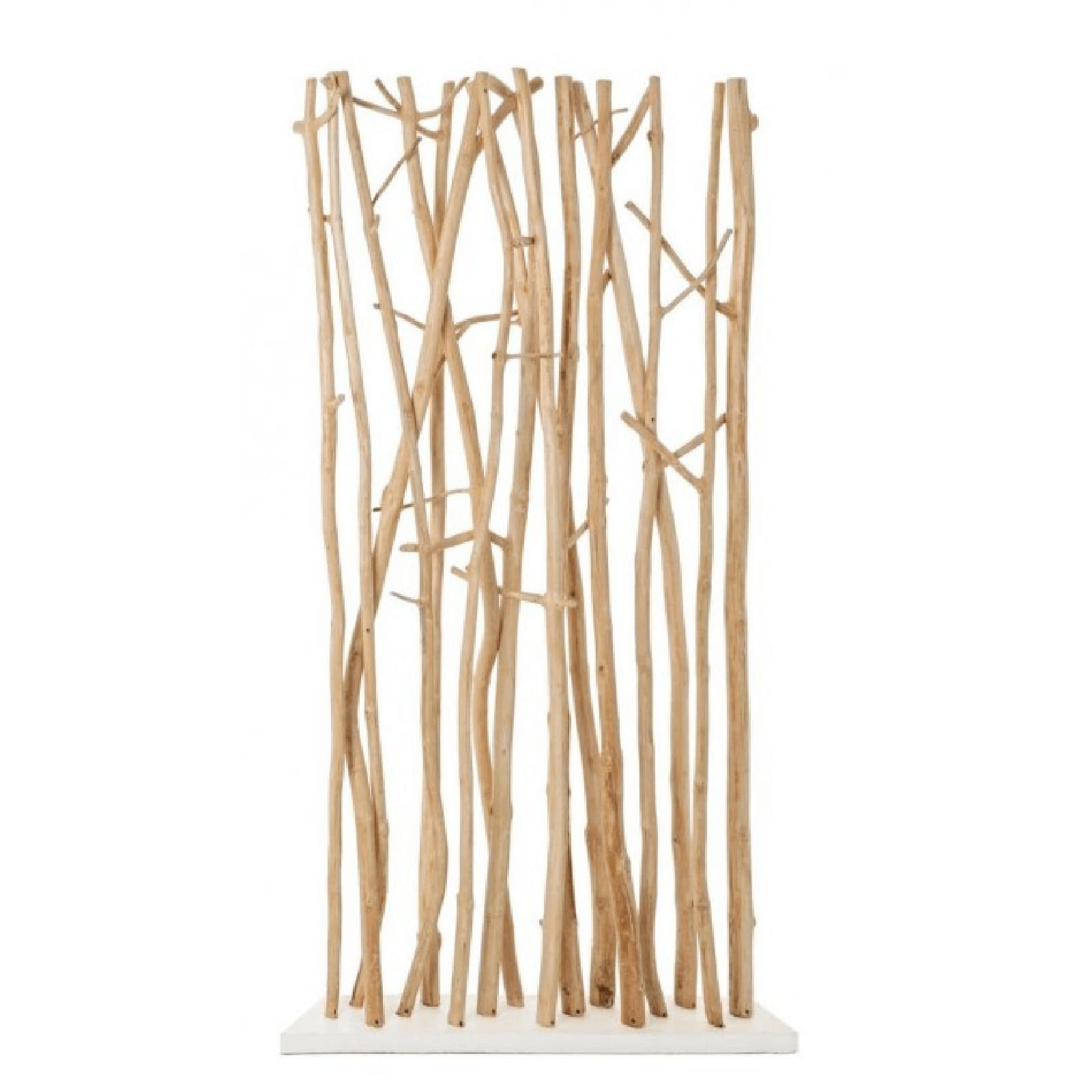 Paravento aili nero, base in legno e aste, in legno mungur, 100 x 18.5 x 180 cm in Paraventi Decor Space - Altamura, commercioVirtuoso.it