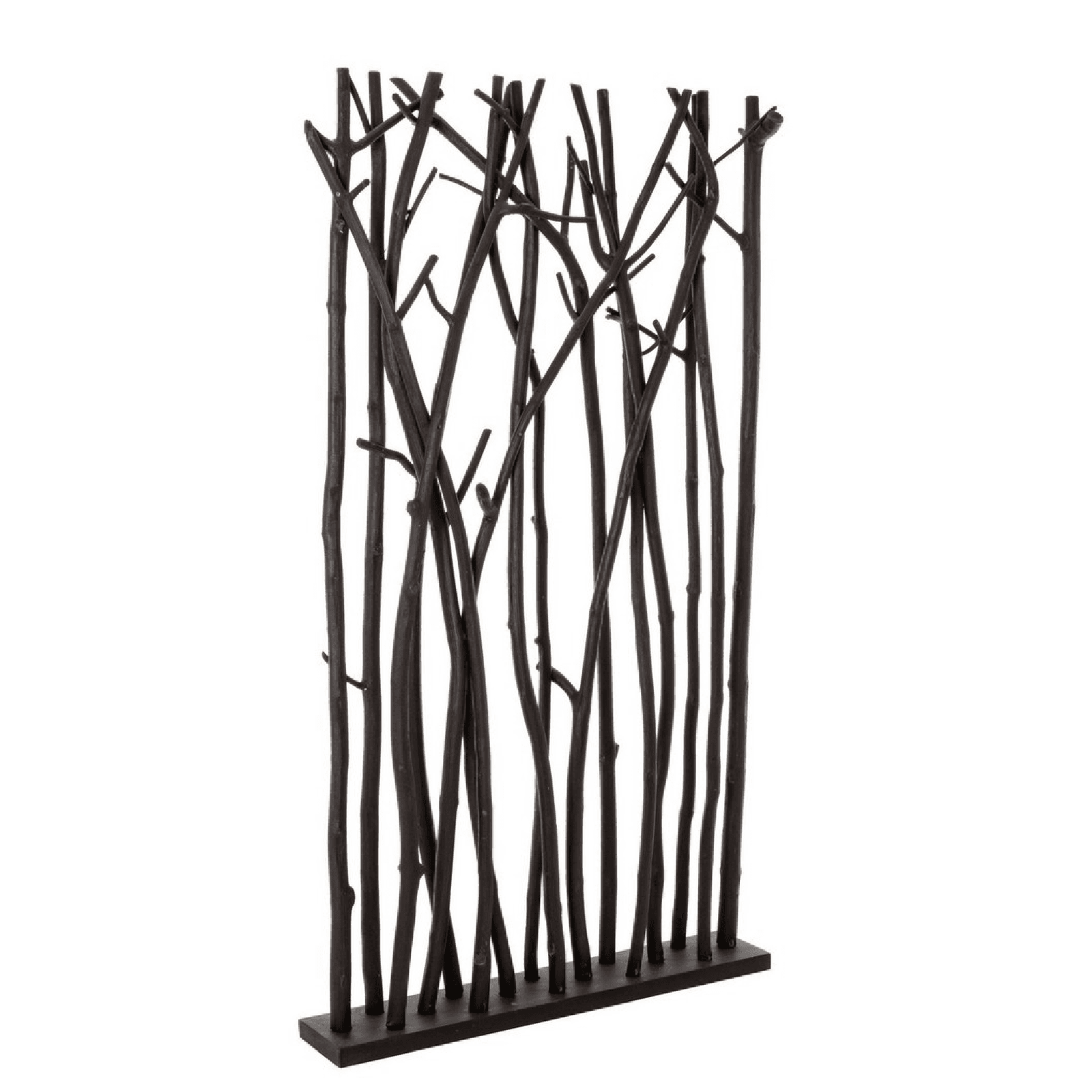 Paravento aili nero, base in legno e aste, in legno mungur, 100 x 18.5 x 180 cm in Paraventi Decor Space - Altamura, commercioVirtuoso.it