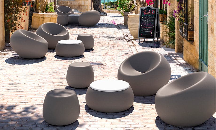 Sgabello "Boom" struttura in polietilene per esterno in Sedie per tavolo da giardino Decor Space - Altamura, commercioVirtuoso.it
