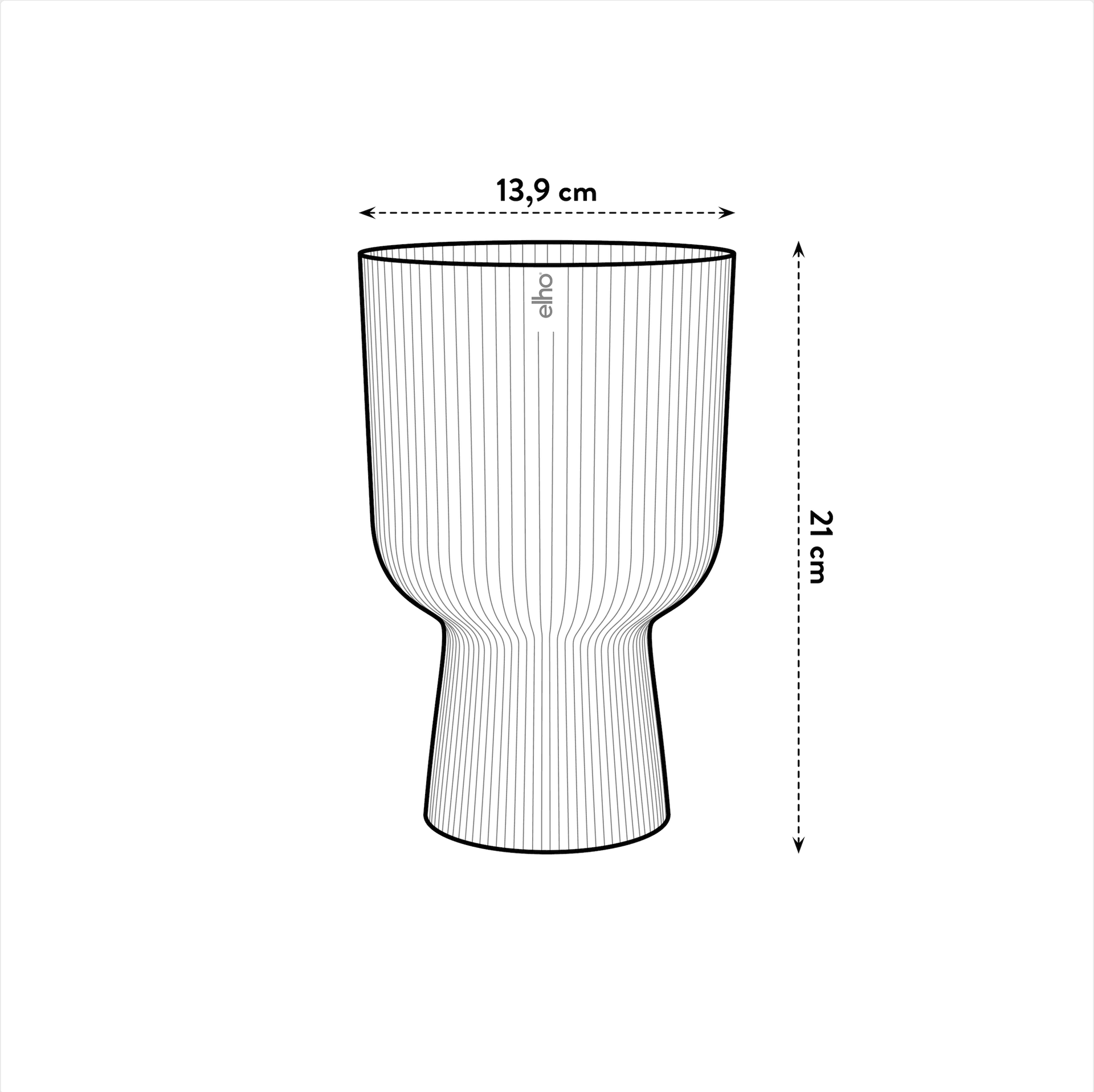 Vaso "Vibes Fold Coupe" in plastica riciclata, per esterno, stile moderno in Vasi tradizionali Decor Space - Altamura, commercioVirtuoso.it
