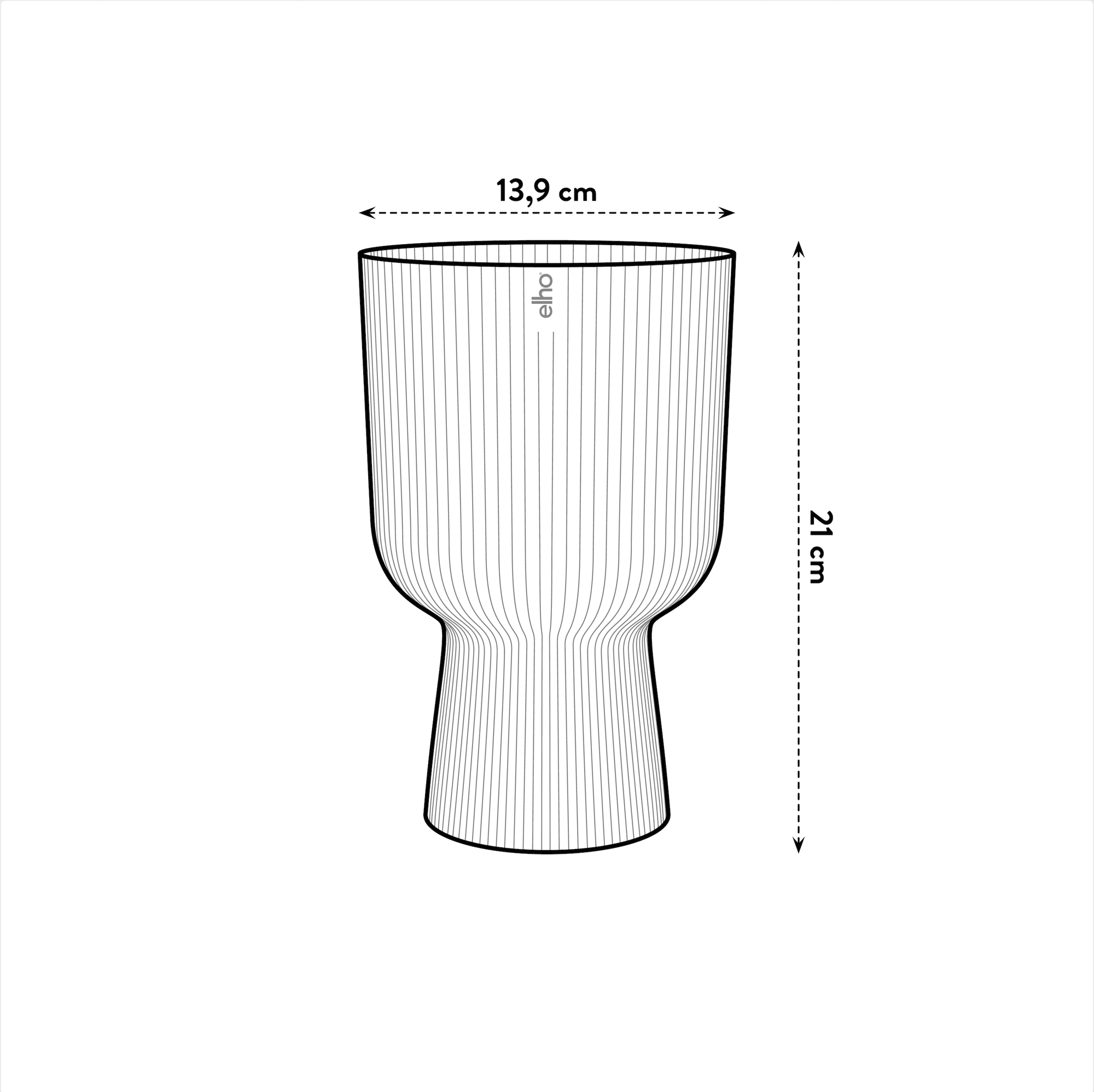Vaso "Vibes Fold Coupe" in plastica riciclata, per esterno, stile moderno in Vasi tradizionali Decor Space - Altamura, commercioVirtuoso.it
