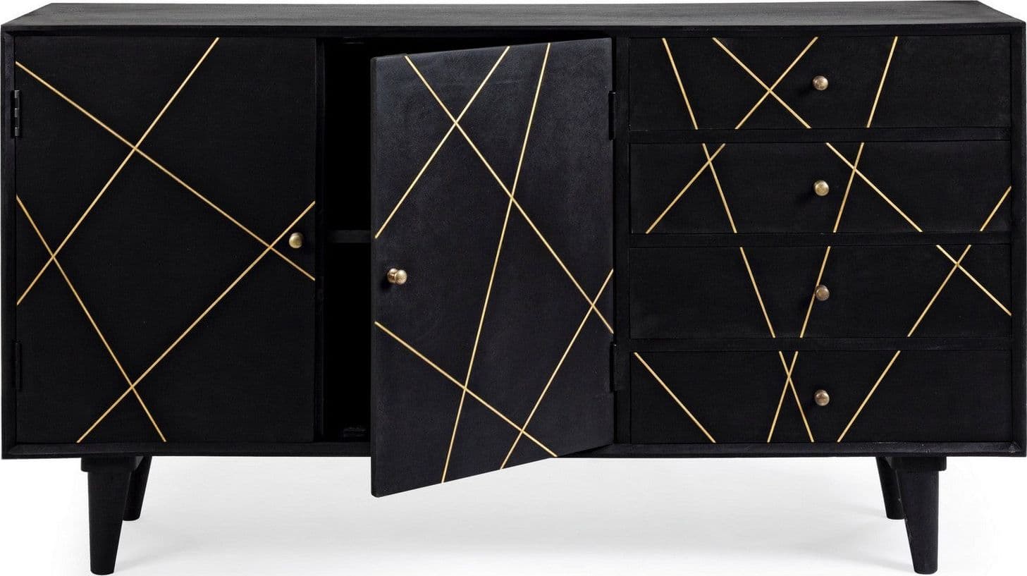 Credenza "Lineas" con struttura in legno di mango, cassetti in mdf, stile moderno in Credenze Decor Space - Altamura, commercioVirtuoso.it