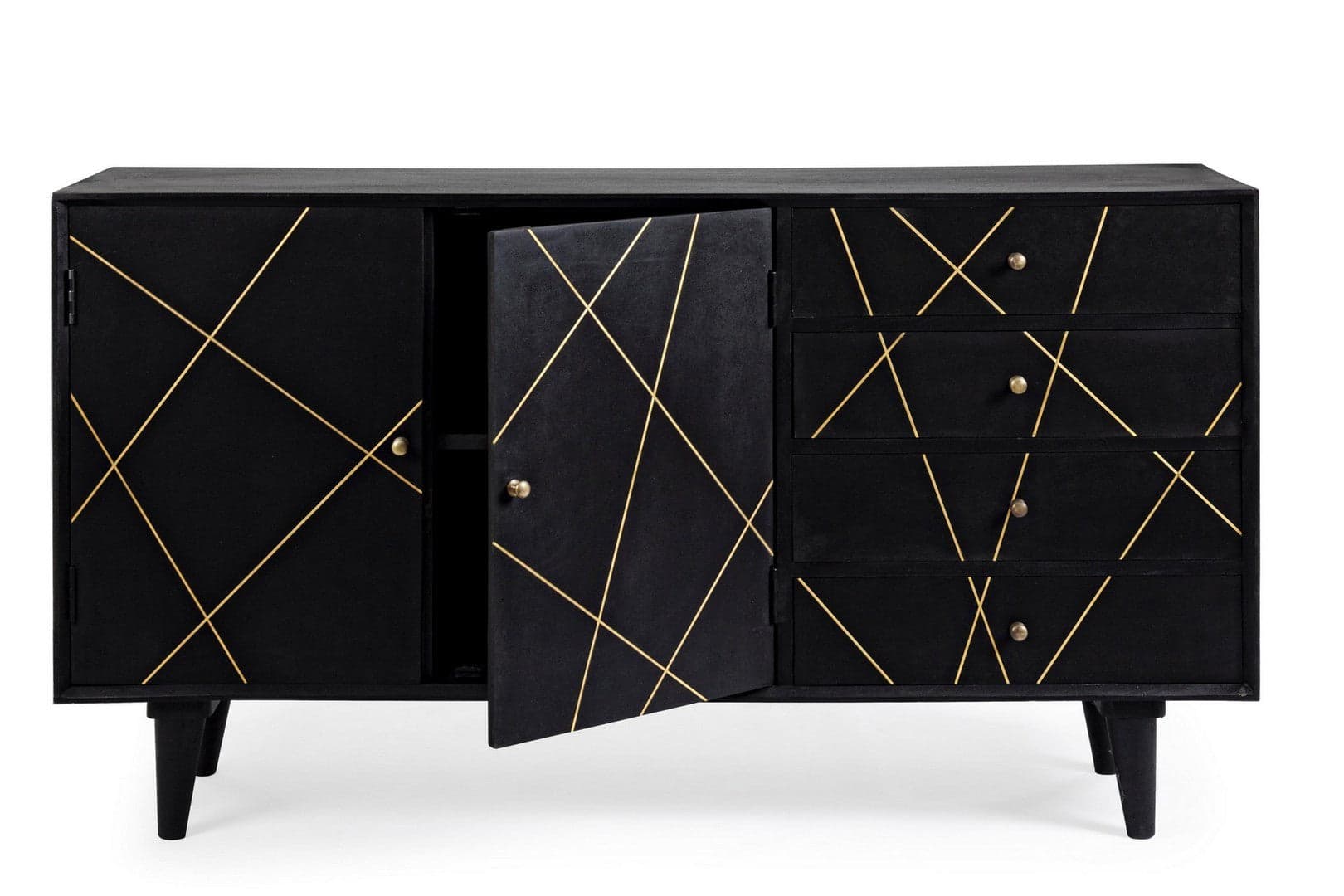 Credenza "Lineas" con struttura in legno di mango, cassetti in mdf, stile moderno in Credenze Decor Space - Altamura, commercioVirtuoso.it