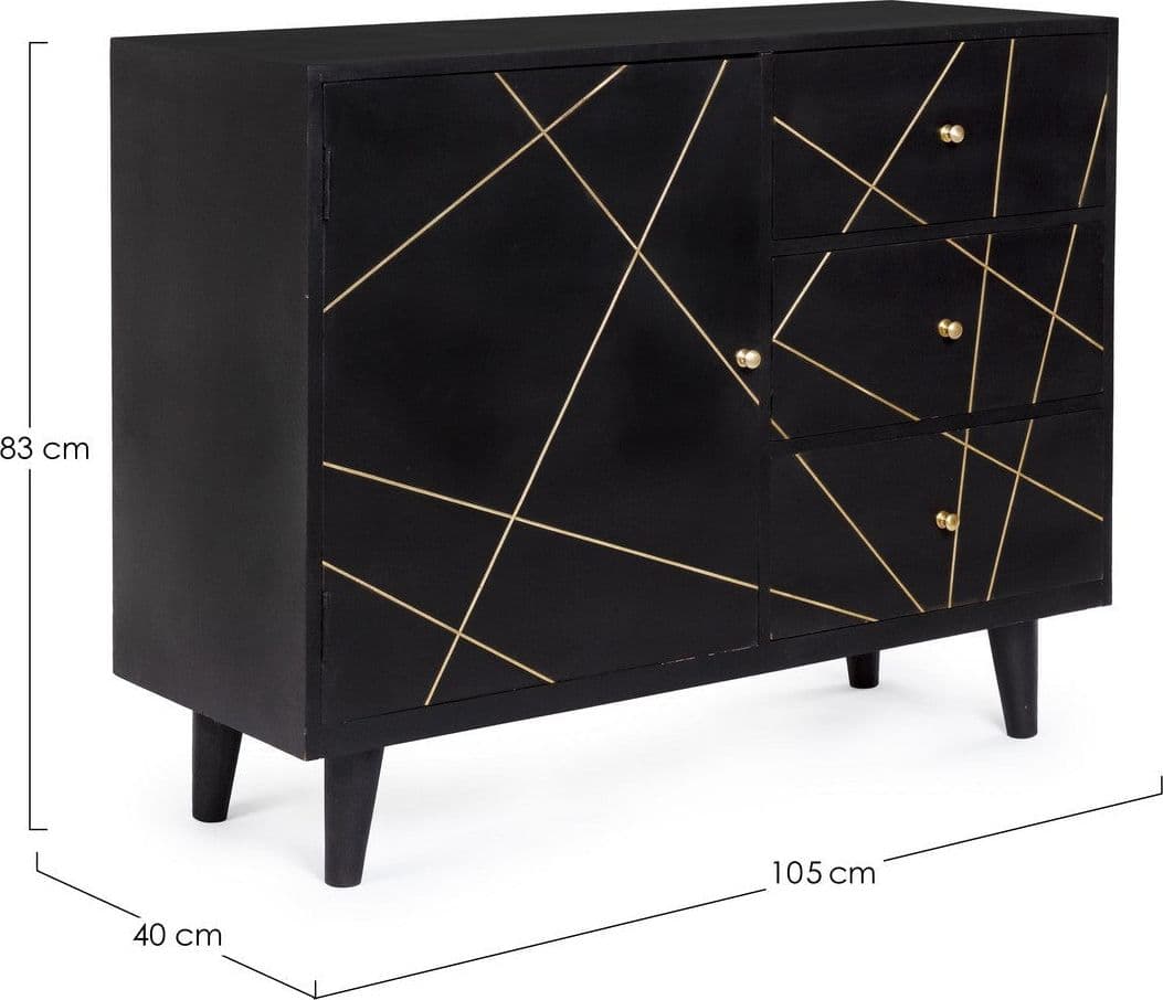 Credenza "Lineas" con struttura in legno di mango, cassetti in mdf, stile moderno in Credenze Decor Space - Altamura, commercioVirtuoso.it