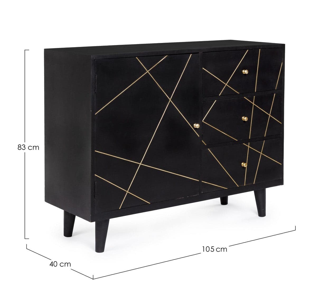 Credenza "Lineas" con struttura in legno di mango, cassetti in mdf, stile moderno in Credenze Decor Space - Altamura, commercioVirtuoso.it