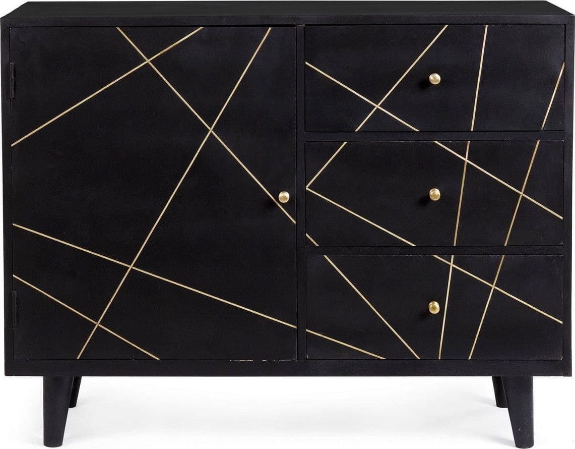 Credenza "Lineas" con struttura in legno di mango, cassetti in mdf, stile moderno in Credenze Decor Space - Altamura, commercioVirtuoso.it