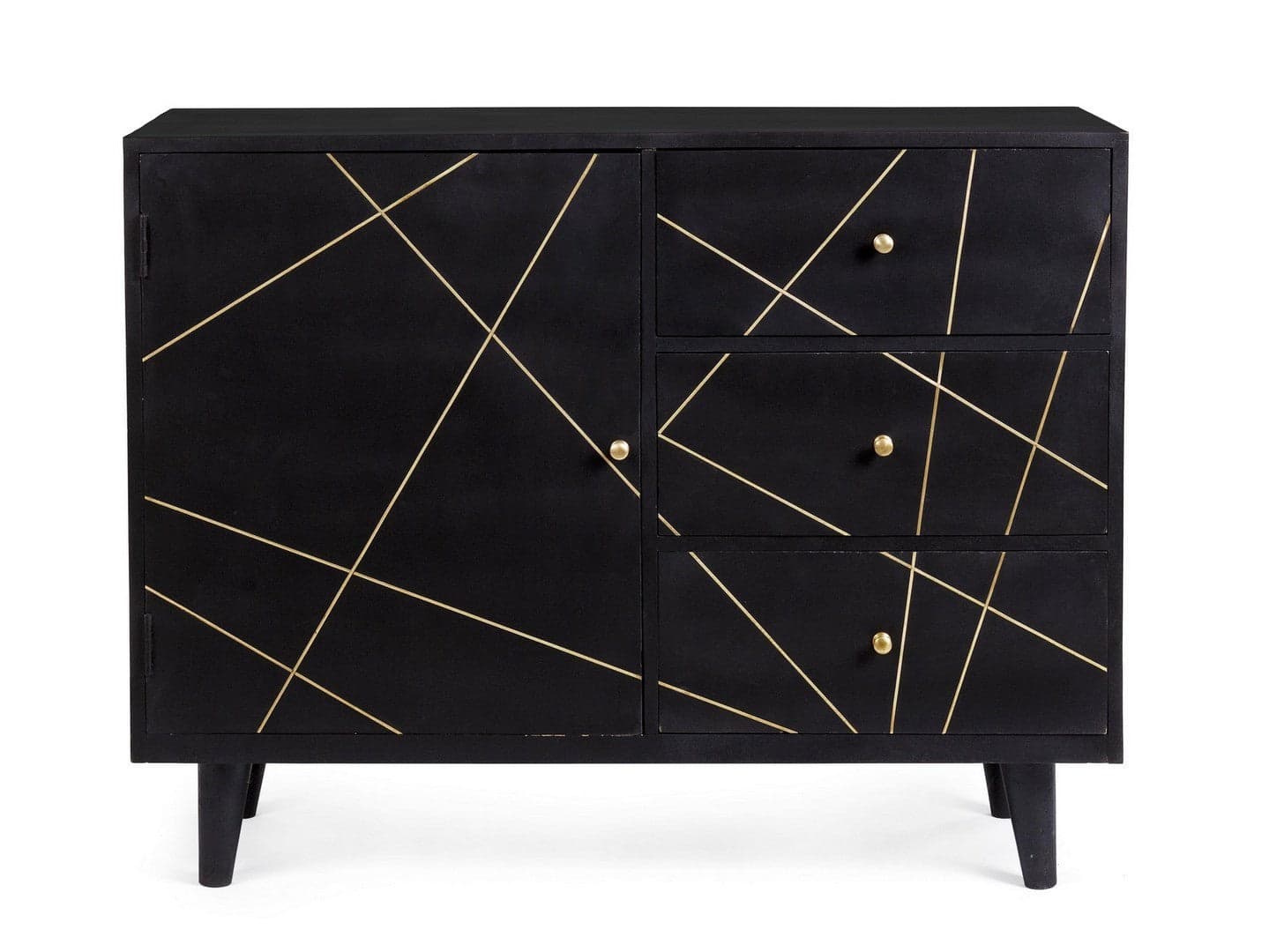 Credenza "Lineas" con struttura in legno di mango, cassetti in mdf, stile moderno in Credenze Decor Space - Altamura, commercioVirtuoso.it