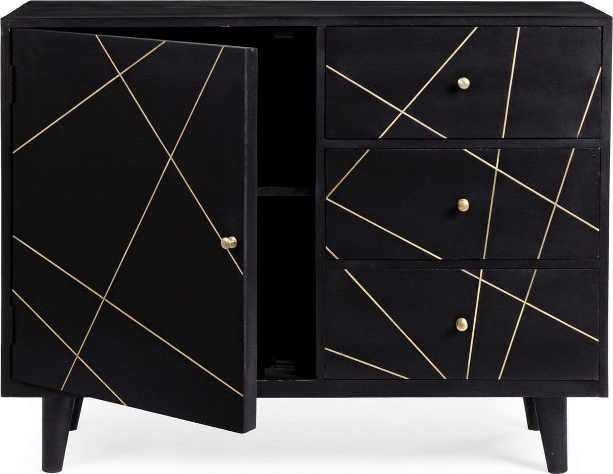 Credenza "Lineas" con struttura in legno di mango, cassetti in mdf, stile moderno in Credenze Decor Space - Altamura, commercioVirtuoso.it