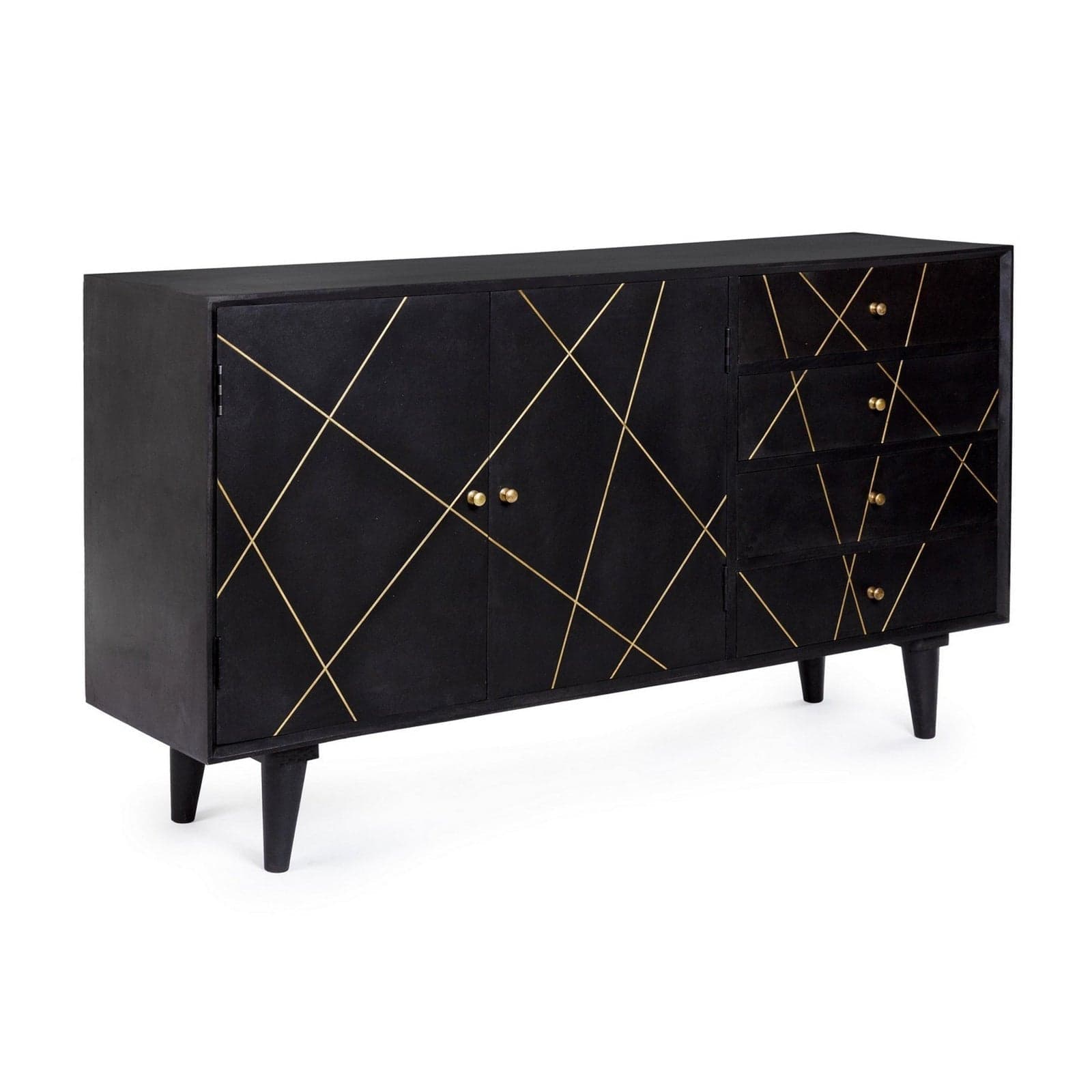 Credenza "Lineas" con struttura in legno di mango, cassetti in mdf, stile moderno in Credenze Decor Space - Altamura, commercioVirtuoso.it