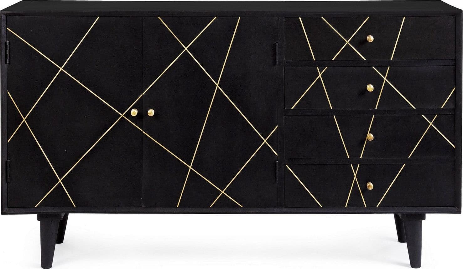 Credenza "Lineas" con struttura in legno di mango, cassetti in mdf, stile moderno in Credenze Decor Space - Altamura, commercioVirtuoso.it