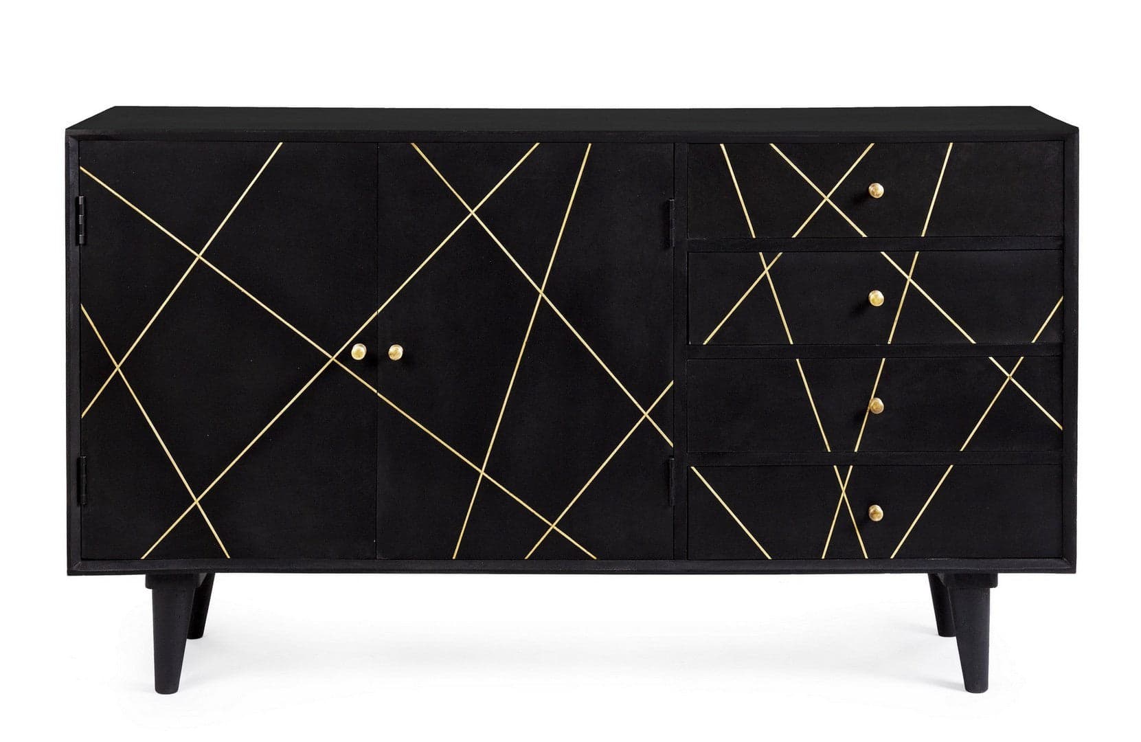 Credenza "Lineas" con struttura in legno di mango, cassetti in mdf, stile moderno in Credenze Decor Space - Altamura, commercioVirtuoso.it