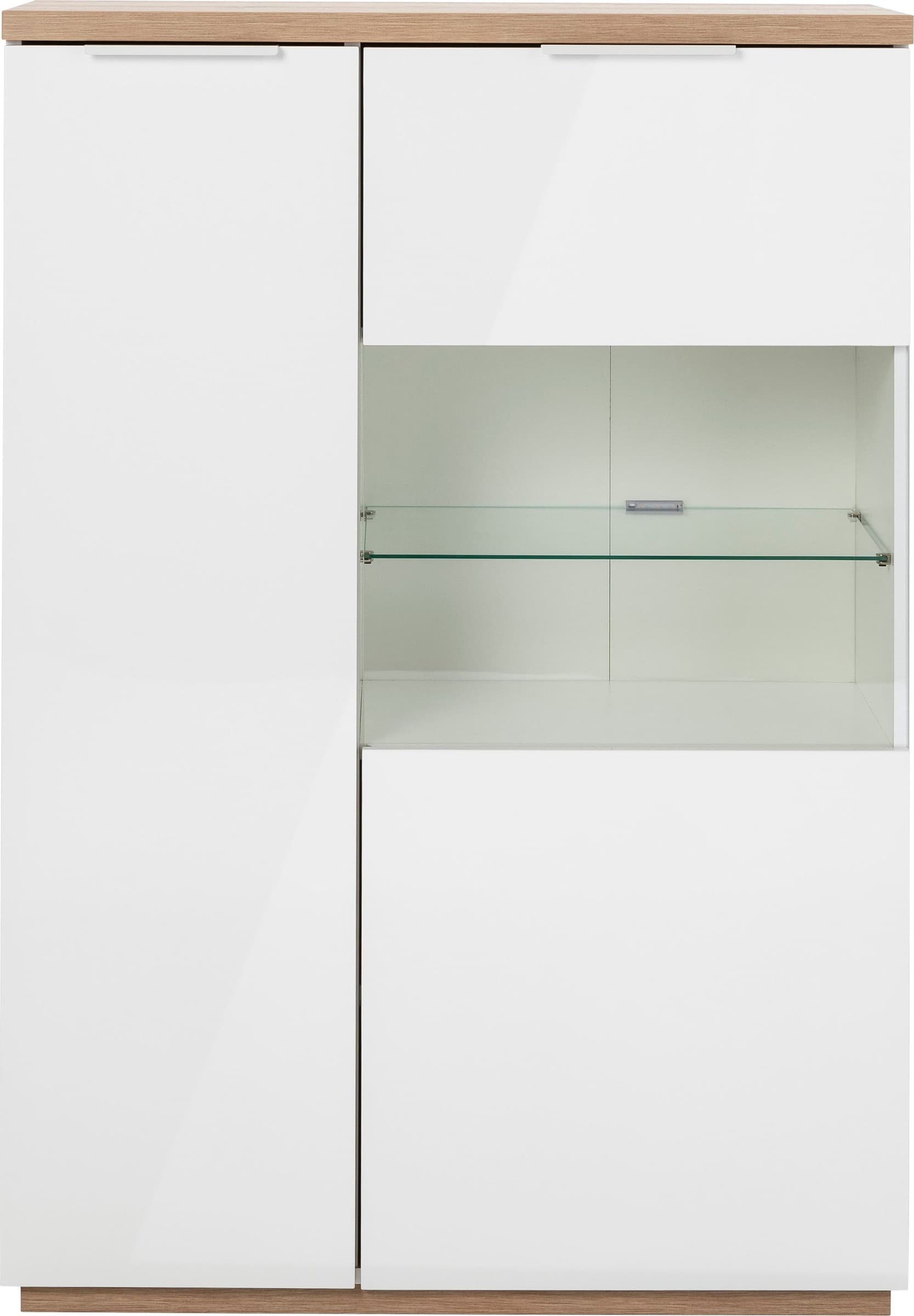 Colonna multiuso "Mundi" con 2 ante rovere e Bianco h 130 cm in Credenze Decor Space - Altamura, commercioVirtuoso.it