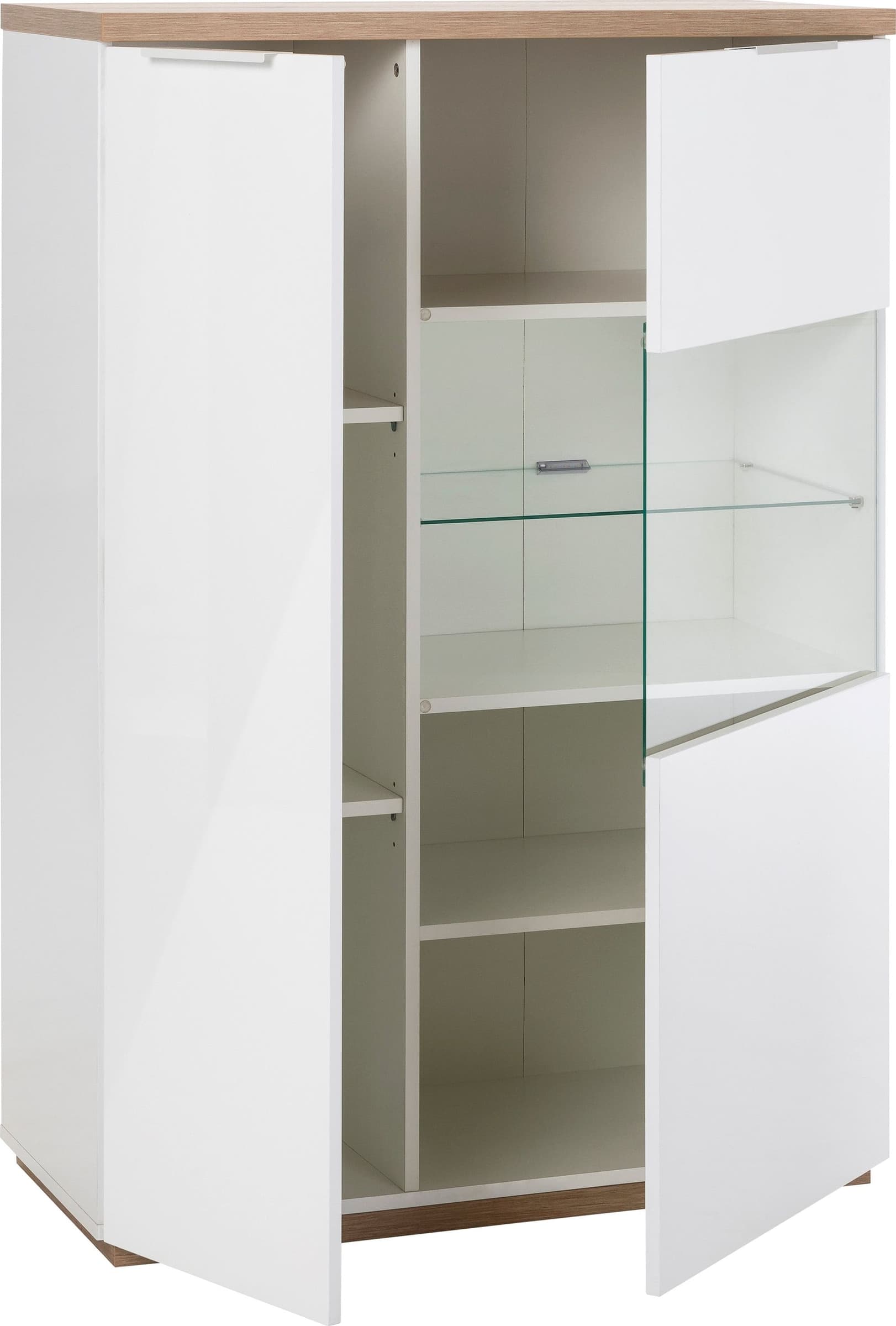 Colonna multiuso "Mundi" con 2 ante rovere e Bianco h 130 cm in Credenze Decor Space - Altamura, commercioVirtuoso.it