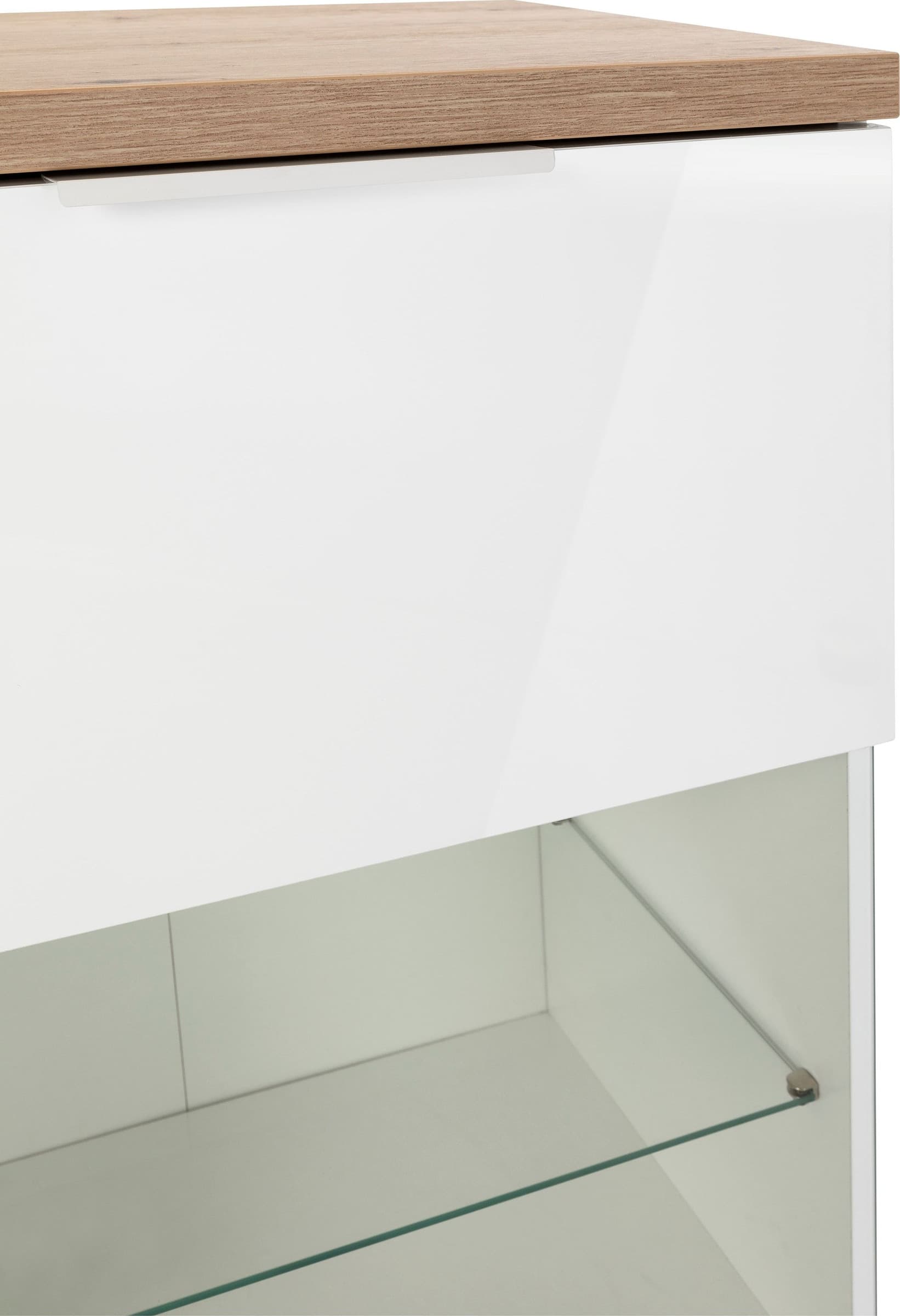 Colonna multiuso "Mundi" con 2 ante rovere e Bianco h 130 cm in Credenze Decor Space - Altamura, commercioVirtuoso.it