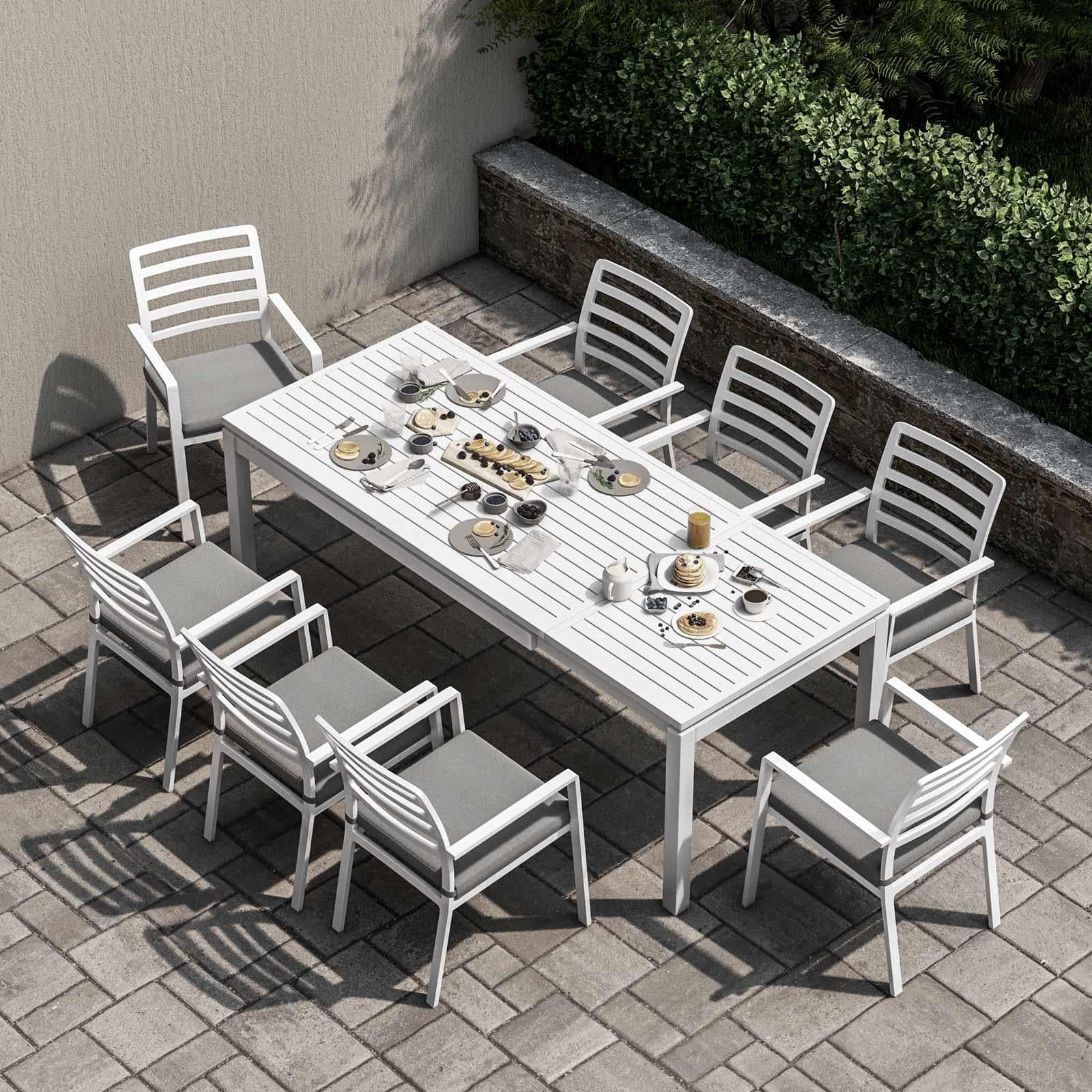 Tavolo allungabile "Galilee" in alluminio telescopico dogato 160-220 cm per giardino e veranda in Tavoli standard Decor Space - Altamura, commercioVirtuoso.it