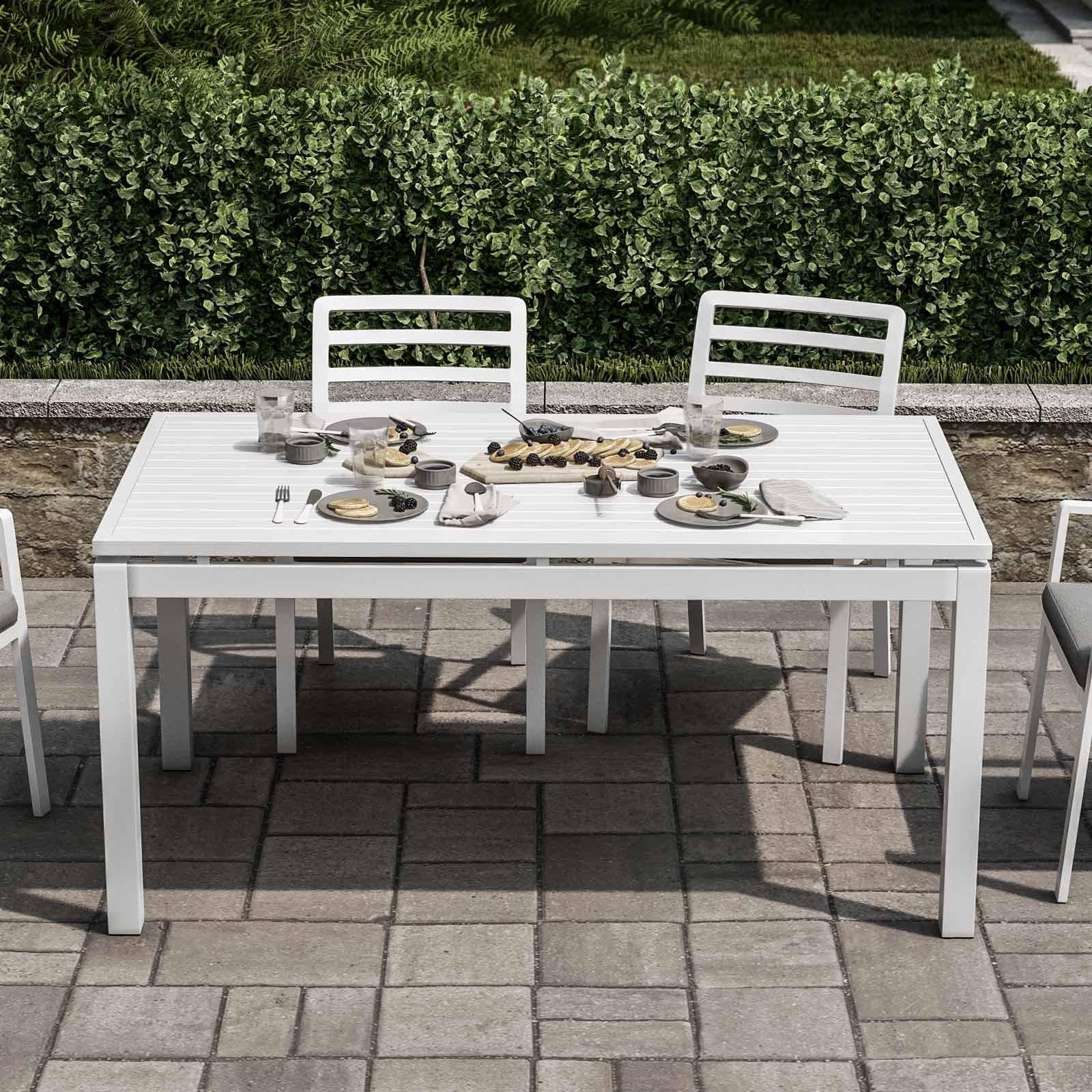Tavolo allungabile "Galilee" in alluminio telescopico dogato 160-220 cm per giardino e veranda in Tavoli standard Decor Space - Altamura, commercioVirtuoso.it