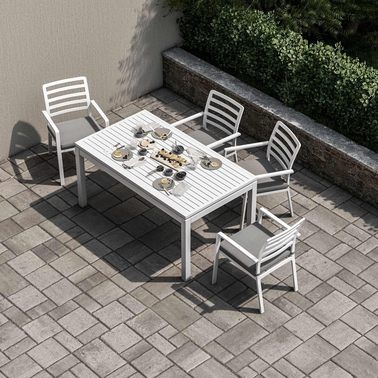 Tavolo allungabile "Galilee" in alluminio telescopico dogato 160-220 cm per giardino e veranda in Tavoli standard Decor Space - Altamura, commercioVirtuoso.it