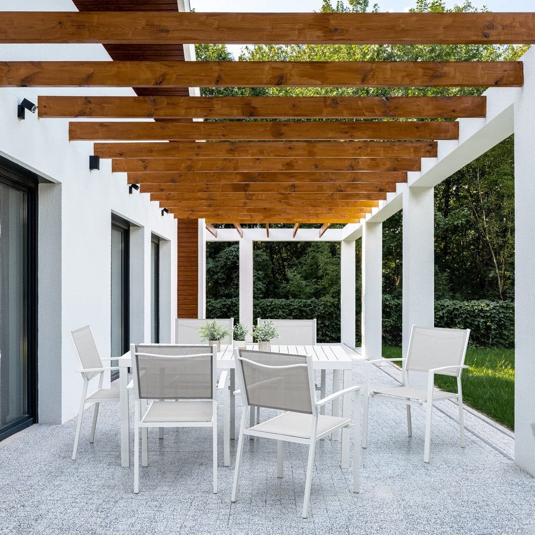 Tavolo "Hilde" con struttura in alluminio, verniciato a polvere, per esterno in Tavoli standard Decor Space - Altamura, commercioVirtuoso.it