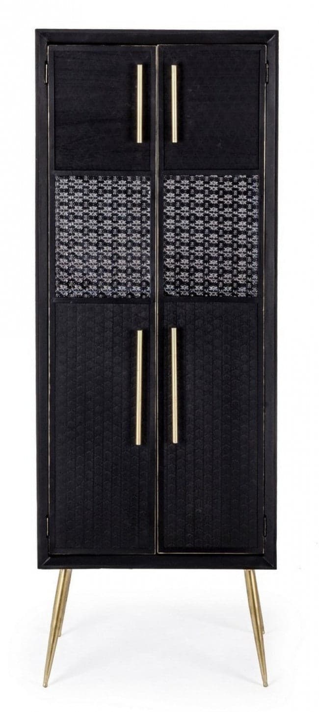 Credenza "Ebony" 2 ante con inserti in vetro, struttura in legno, 171 cm in Credenze Decor Space - Altamura, commercioVirtuoso.it